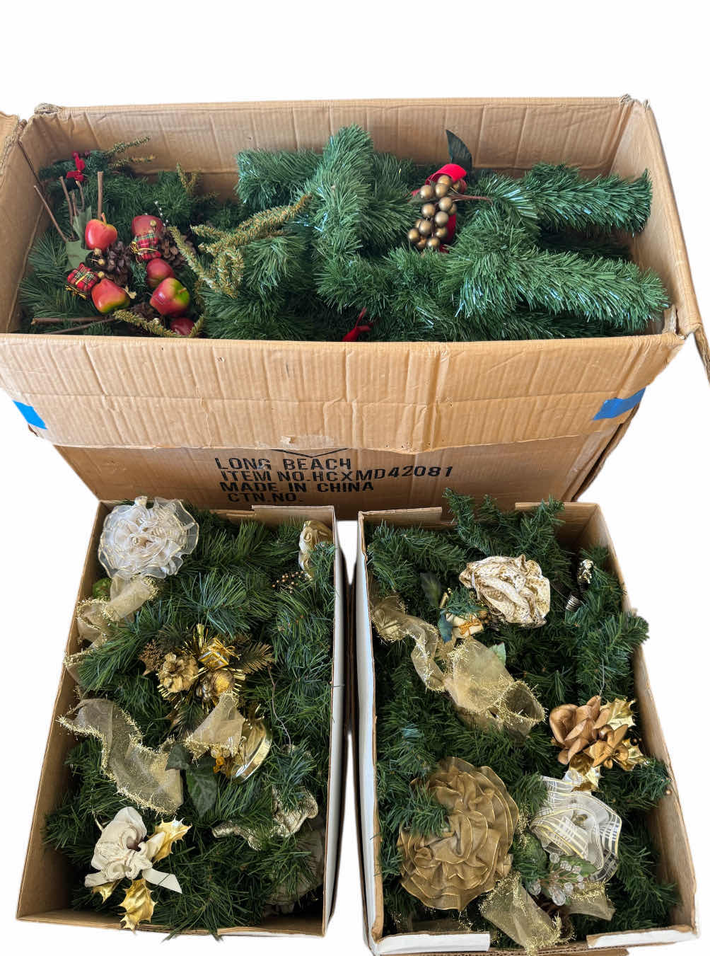 Photo 1 of 3- BOXES OF ASSORTED GARLAND