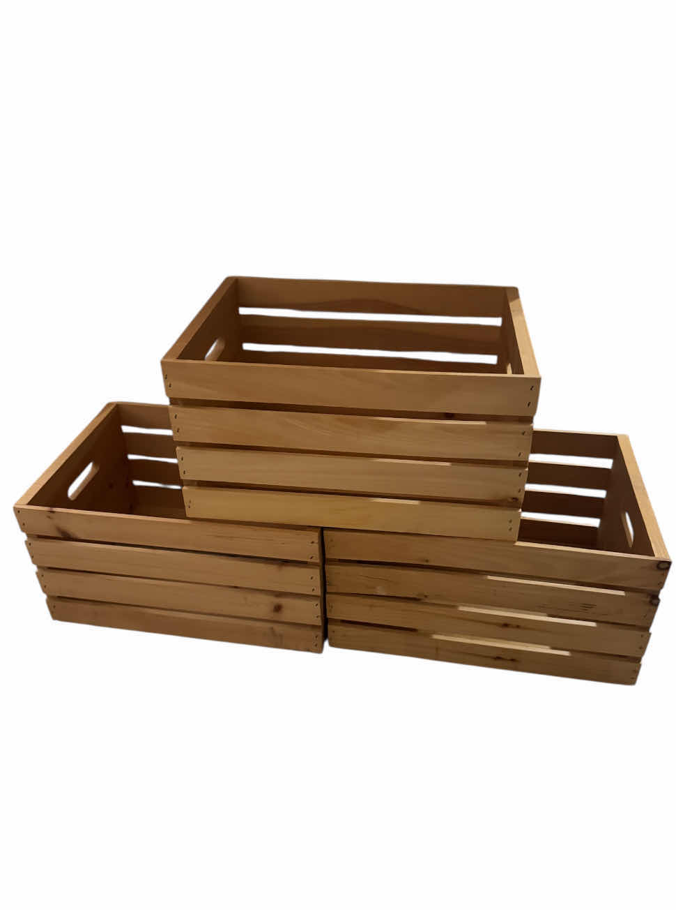 Photo 1 of 3- WOODEN CRATES WITH HANDLES
12” X 18” X H9”