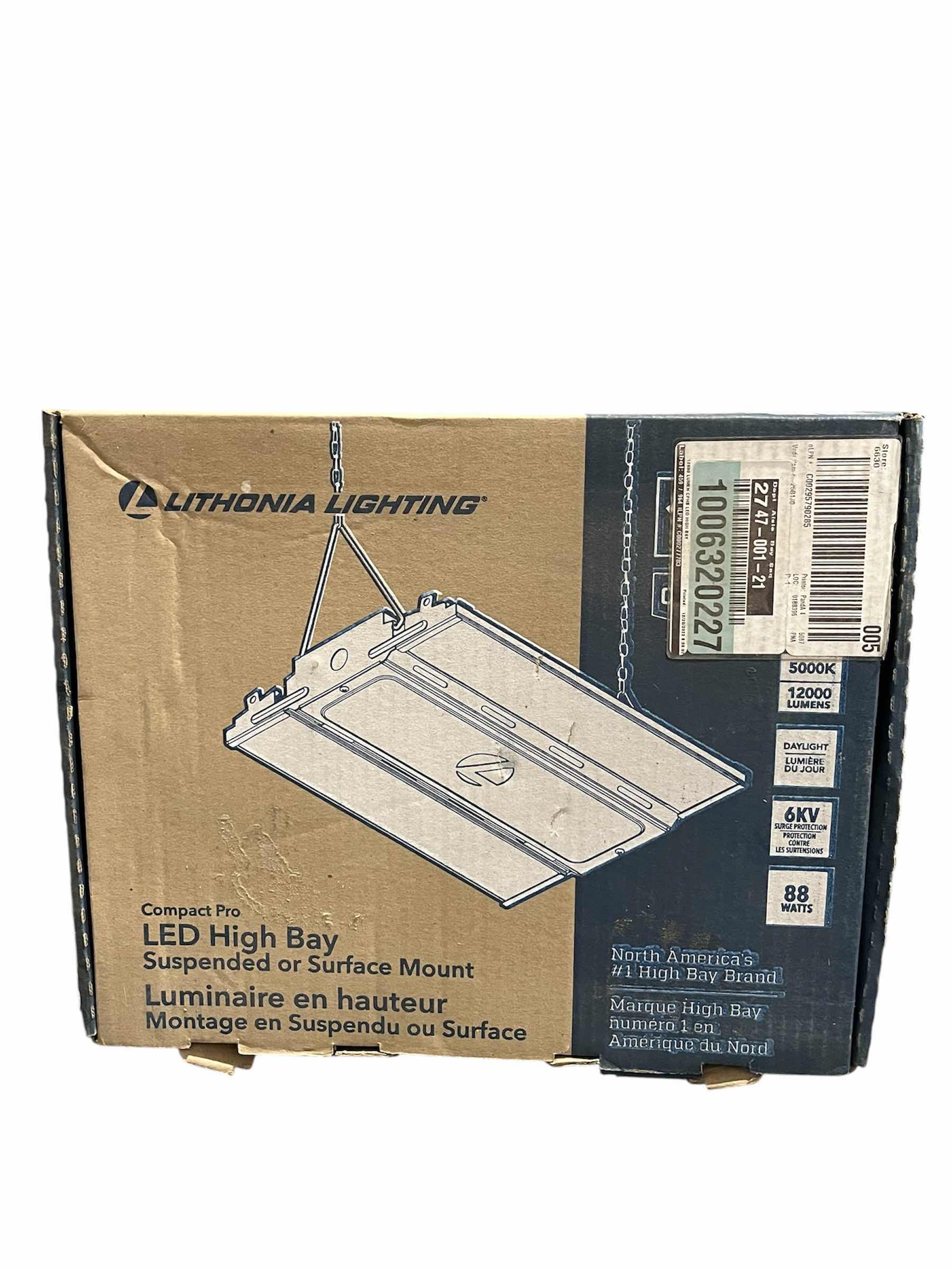 Photo 1 of NEW LITHONIA LIGHTING COMPACT PRO HIGH BAY SUSPENDED/SURFACE MOUNT WHITE LED LIGHT 1006320227