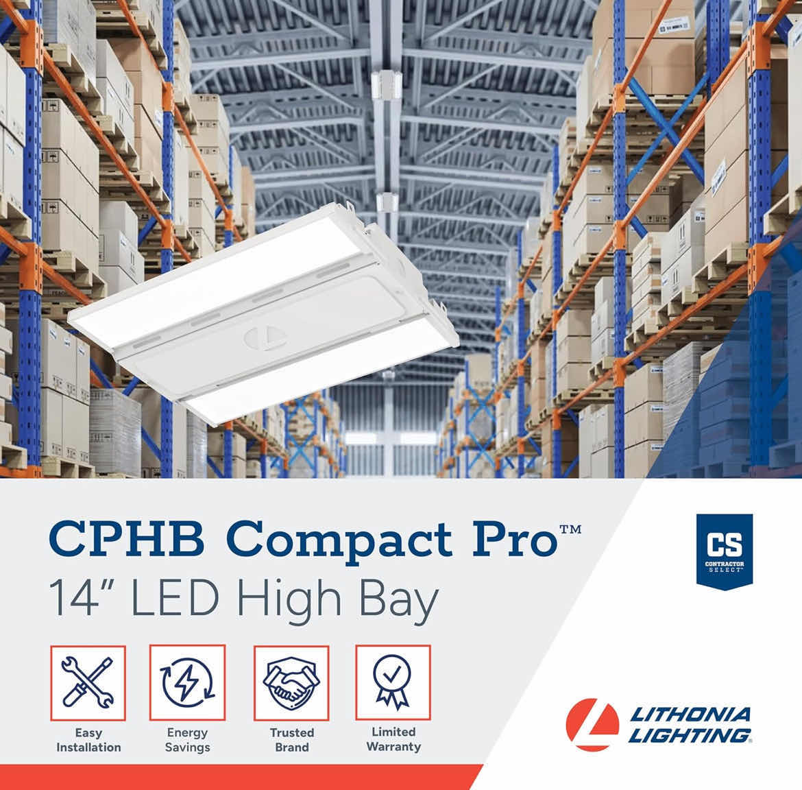 Photo 1 of NEW LITHONIA LIGHTING COMPACT PRO HIGH BAY SUSPENDED/SURFACE MOUNT WHITE LED LIGHT 1006320227