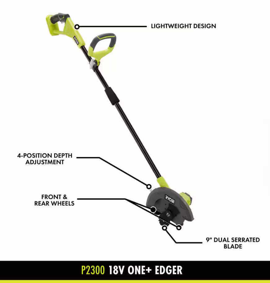 Photo 1 of NEW RYOBI 18V ONE PLUS 9" ELECTRIC CORDLESS EDGER (TOOL ONLY)