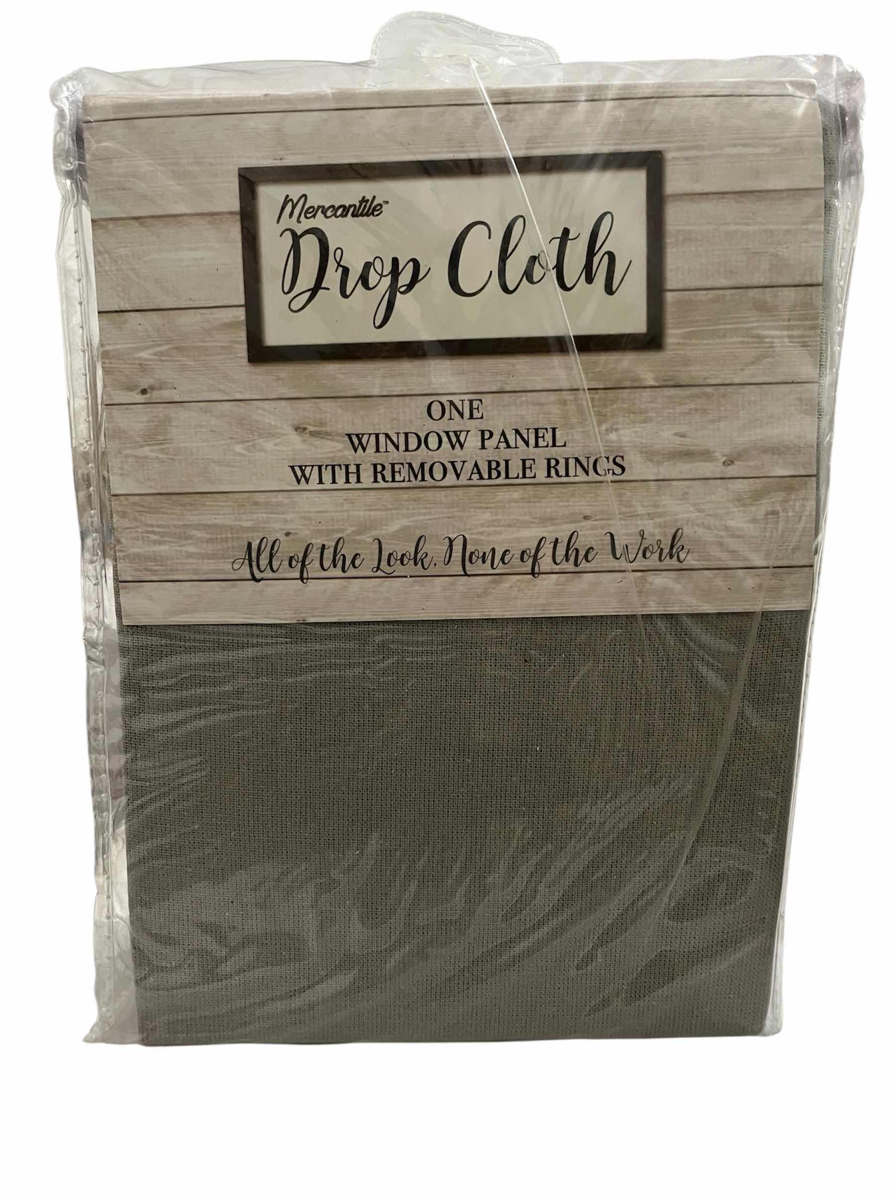 Photo 1 of NEW 3-PACK MERCANTILE LIGHT GRAY DROP CLOTH CURTAIN PANEL W VALANCE & REMOVABLE RINGS