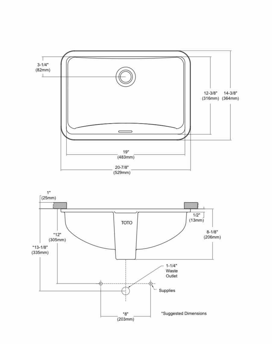 Photo 1 of TOTO CEFIONTECT COTTON WHITE FINISH 19” UNDER-MOUNT BATHROOM SINK LT542G#01