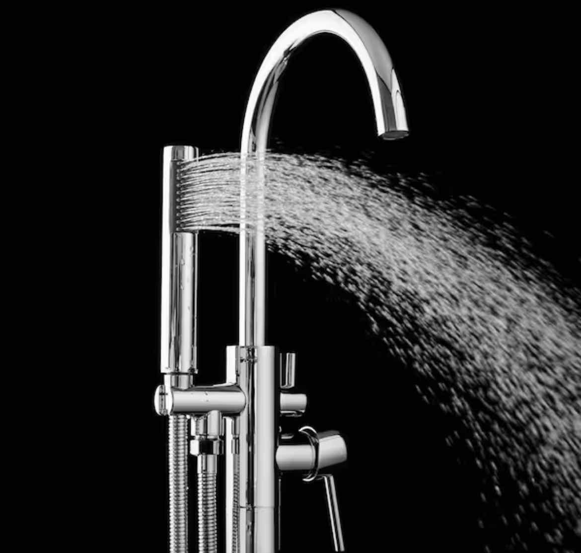 Photo 1 of NEW AKDY CHROME FINISH FREESTANDING FLOOR MOUNT ROMAN TUB SINGLE HANDLE BATHTUB FAUCET W HAND SHOWER TF0021