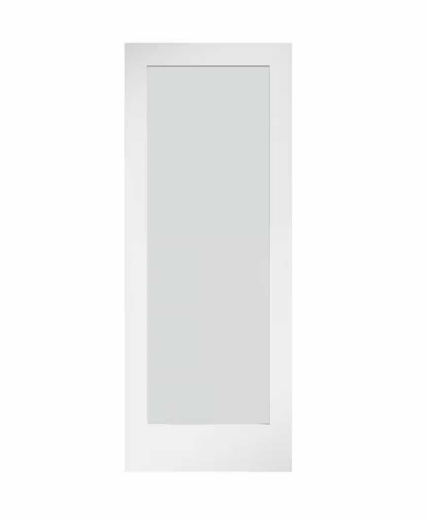 Photo 1 of NEW EIGHT DOORS WHITE FINISH SOLID CORE SINGLE FROSTED GLASS DOOR SLAB 30” X 80”