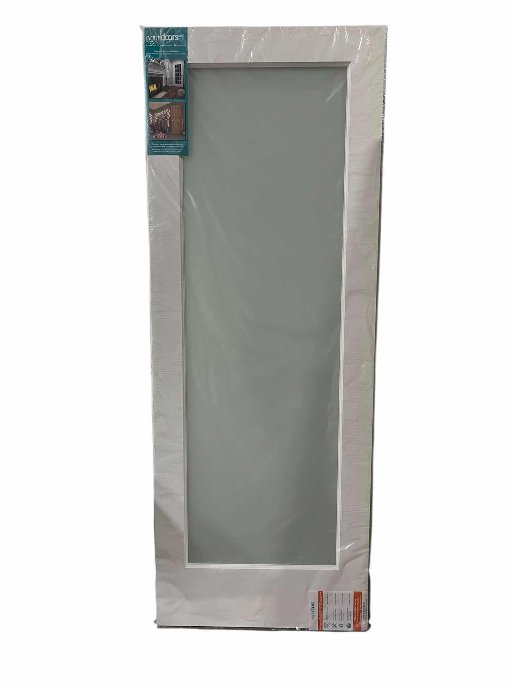 Photo 1 of NEW EIGHT DOORS WHITE FINISH SOLID CORE SINGLE FROSTED GLASS DOOR SLAB 30” X 80”