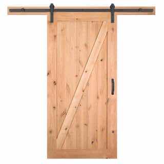 Photo 1 of NEW MASONITE Z-BAR KNOTTY ALDER WOOD COMPLETE INTERIOR BARN DOOR KIT 42” X 84”