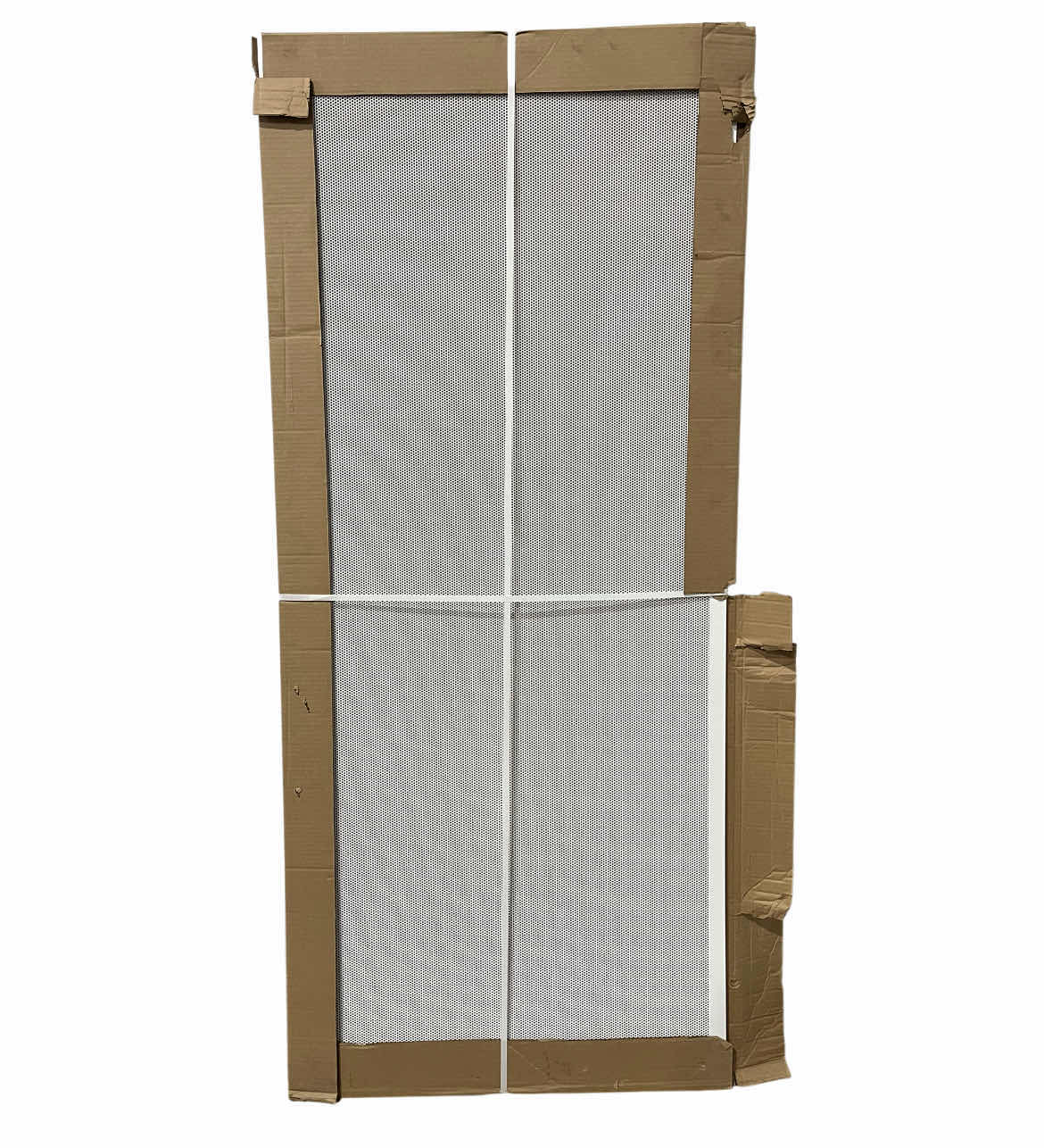 Photo 1 of UNIQUE HOME DESIGNS WHITE FINISH PREMIUM STEEL SECURITY DOOR PERFORATED METAL SCREEN INSERT 5SH4100WHITE36 36” X 80