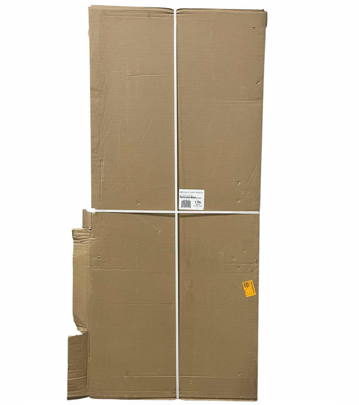 Photo 1 of UNIQUE HOME DESIGNS WHITE FINISH PREMIUM STEEL SECURITY DOOR PERFORATED METAL SCREEN INSERT 5SH4100WHITE36 36” X 80