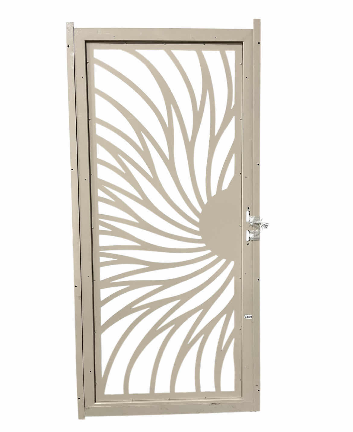 View 4 of UNIQUE HOME DESIGNS SOLSTICE ALMOND/TAN FINISH MESH SCREEN PREMIUM STEEL SECURITY DOOR 36” X 80