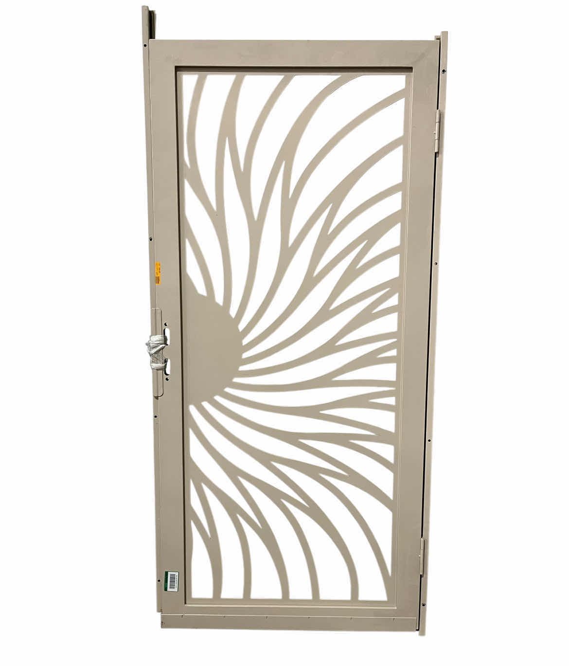 View 2 of UNIQUE HOME DESIGNS SOLSTICE ALMOND/TAN FINISH MESH SCREEN PREMIUM STEEL SECURITY DOOR 36” X 80