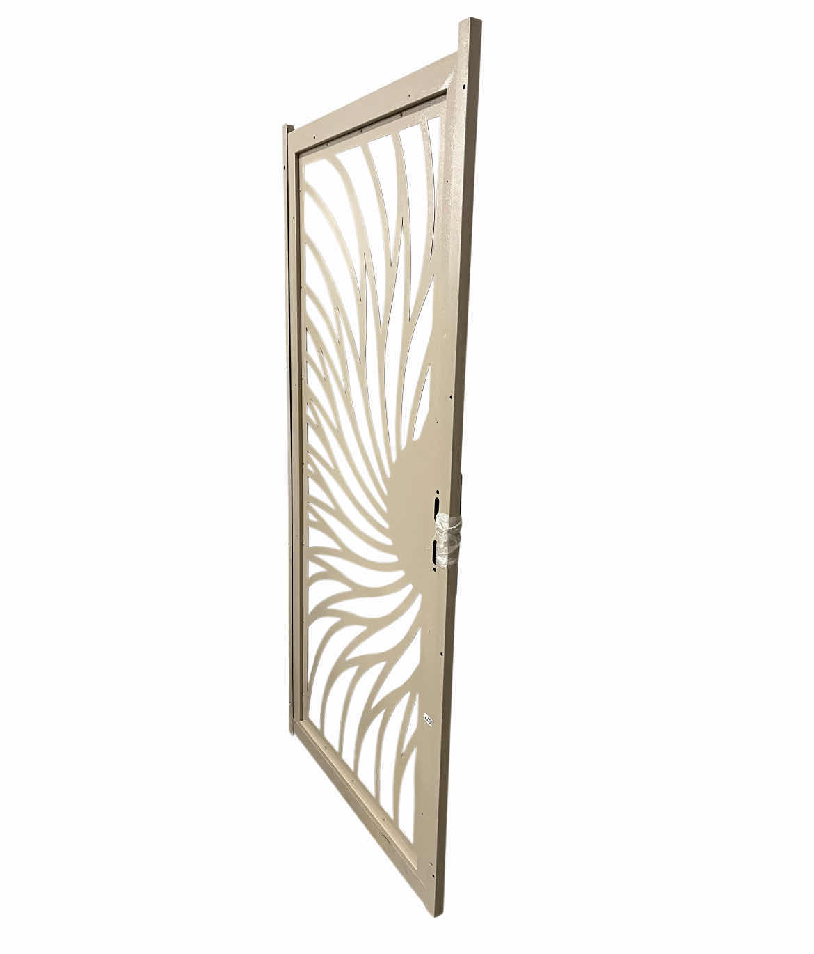 View 3 of UNIQUE HOME DESIGNS SOLSTICE ALMOND/TAN FINISH MESH SCREEN PREMIUM STEEL SECURITY DOOR 36” X 80