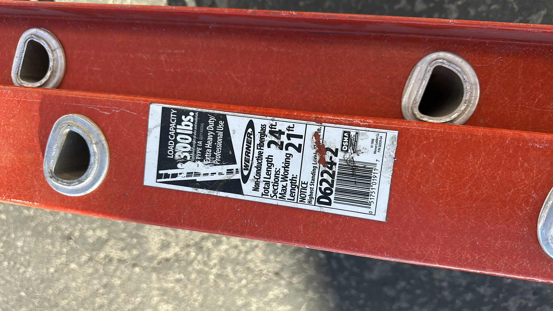 Photo 1 of 24 FT WERNER EXTENSION LADDER