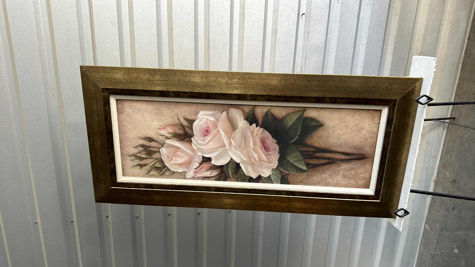 Photo 1 of FRAMED ARTWORK PINK ROSES 20” X 44”