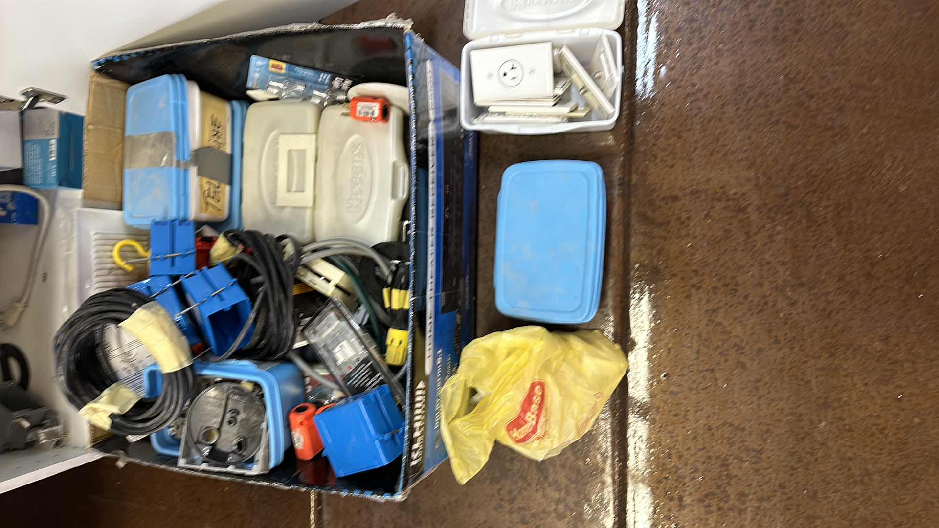 Photo 1 of CONTENTS OF CABINET-ELECTRICAL ITEMS 