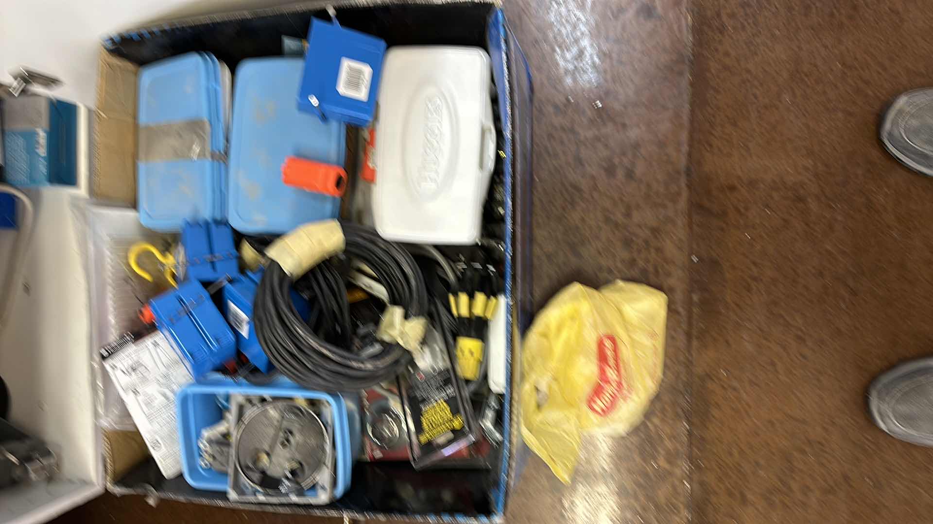 Photo 1 of CONTENTS OF CABINET-ELECTRICAL ITEMS 