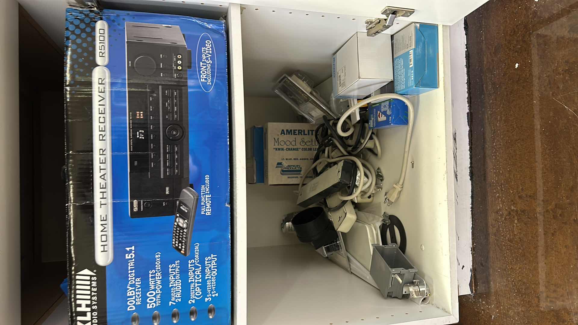 Photo 1 of CONTENTS OF CABINET-ELECTRICAL ITEMS 