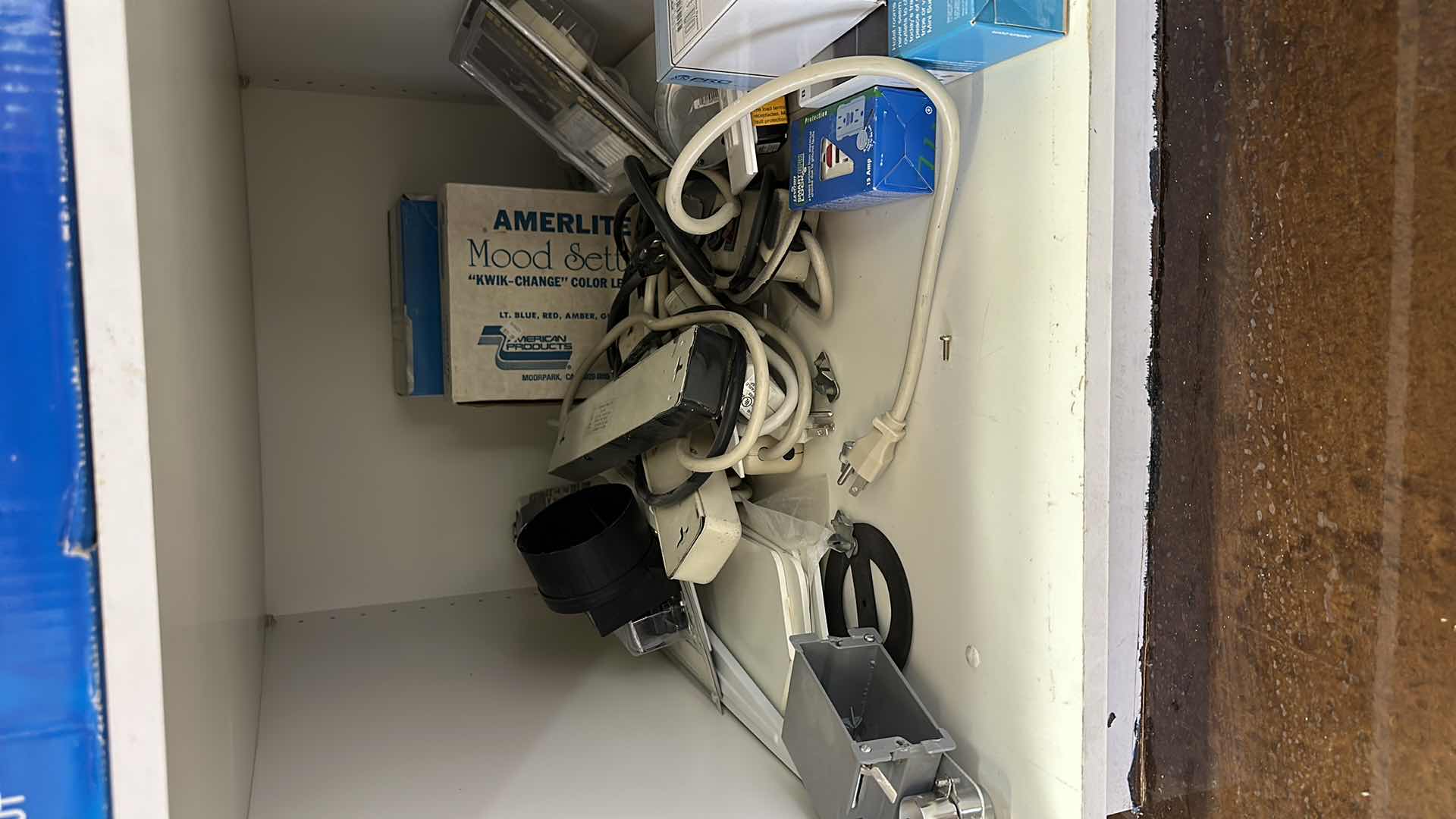Photo 1 of CONTENTS OF CABINET-ELECTRICAL ITEMS 