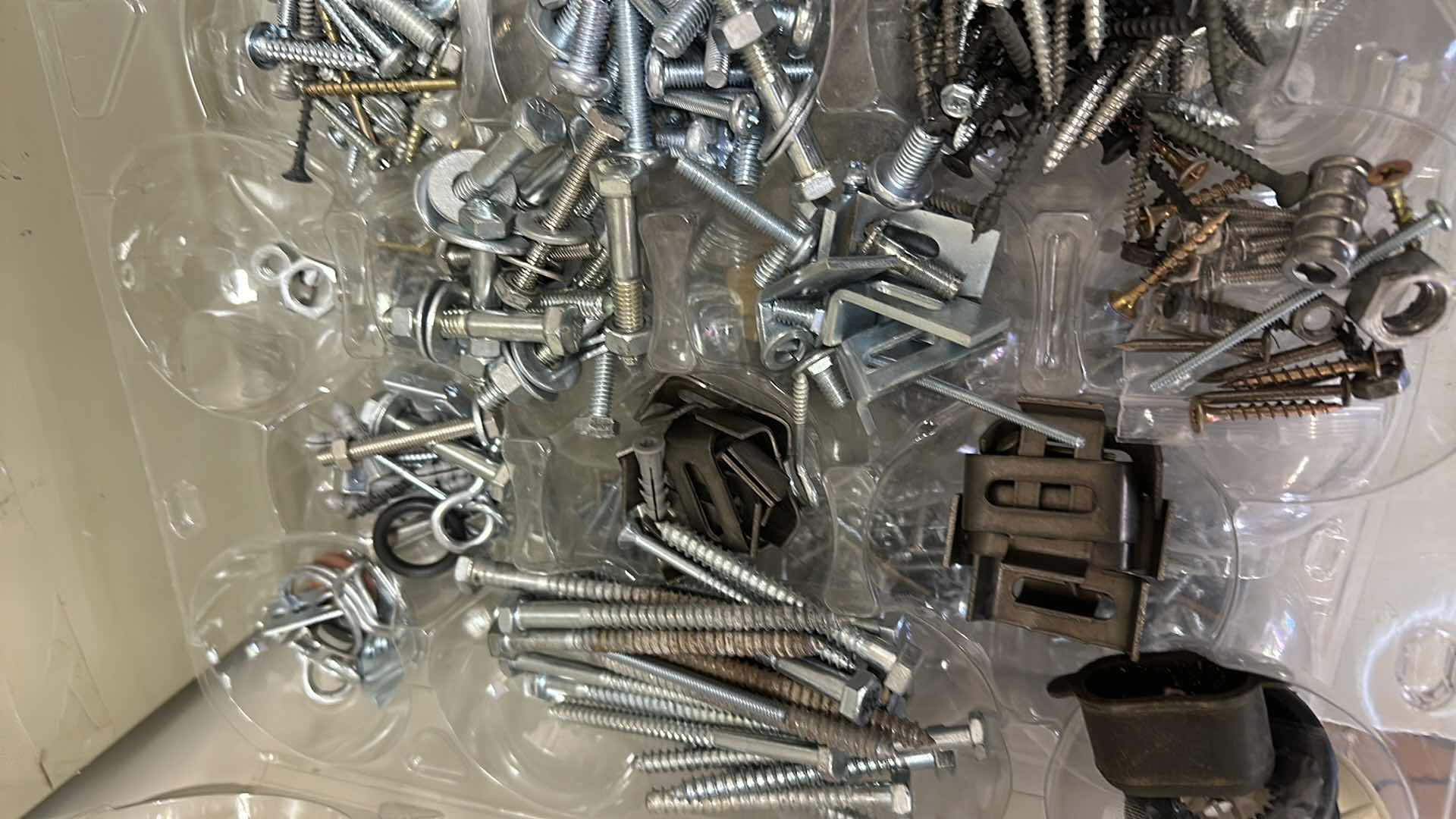 Photo 1 of 4-BOXES OF SCREWS ,NUTS,NAILS,