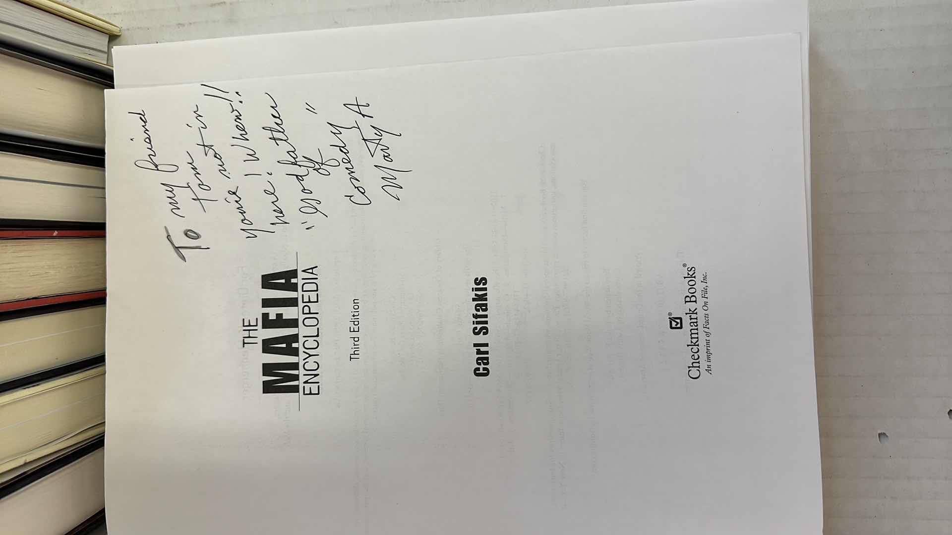 Photo 2 of COLLECTION OF BOOKS ALL READ AND SIGNED BY FAMED COMEDIAN MARTY ALLEN TO HIS FRIEND TOM