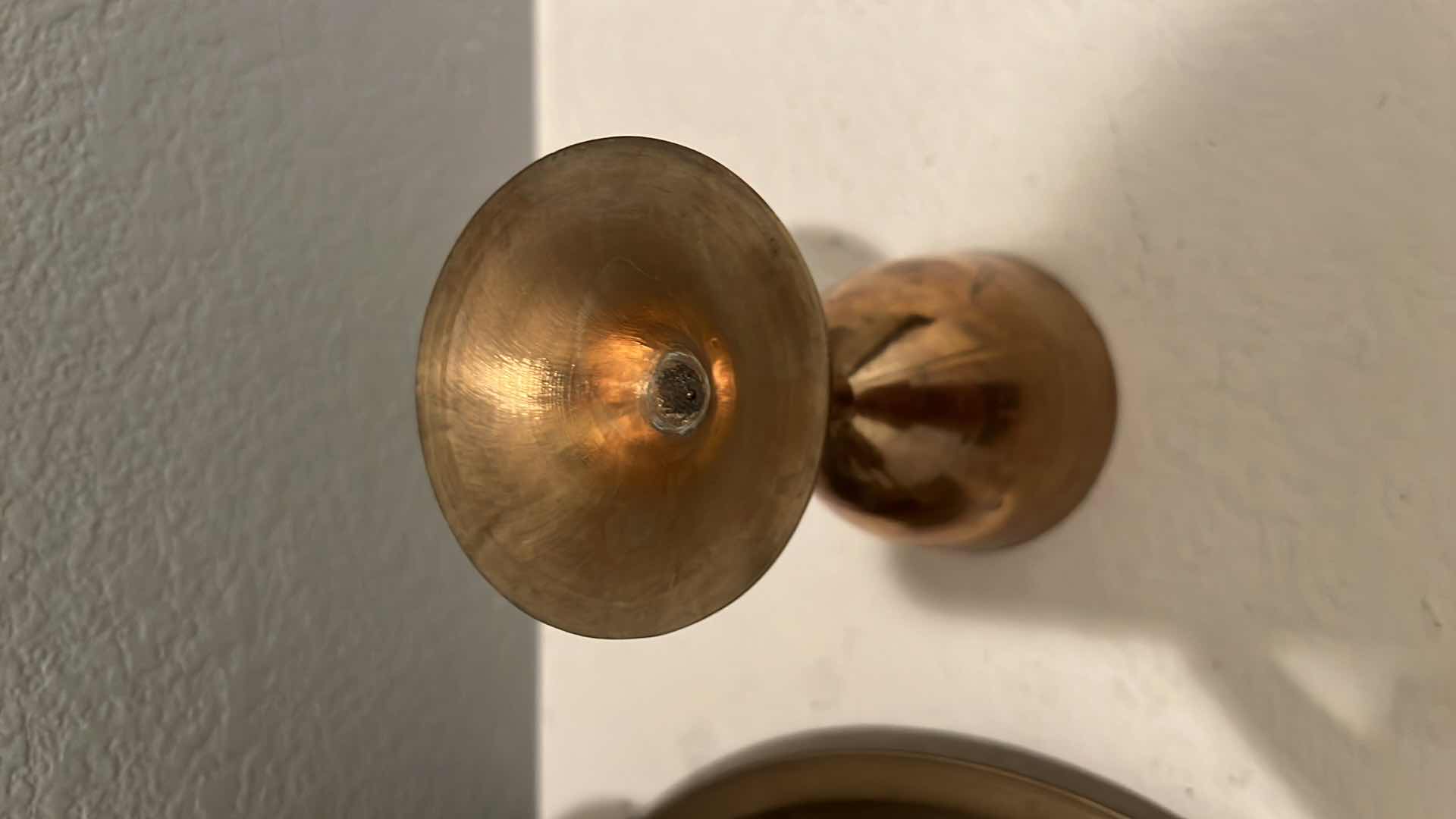 Photo 1 of 6-BRASS STEMMED WINE GLASSES ON 11" ROUND SERVING TRAY