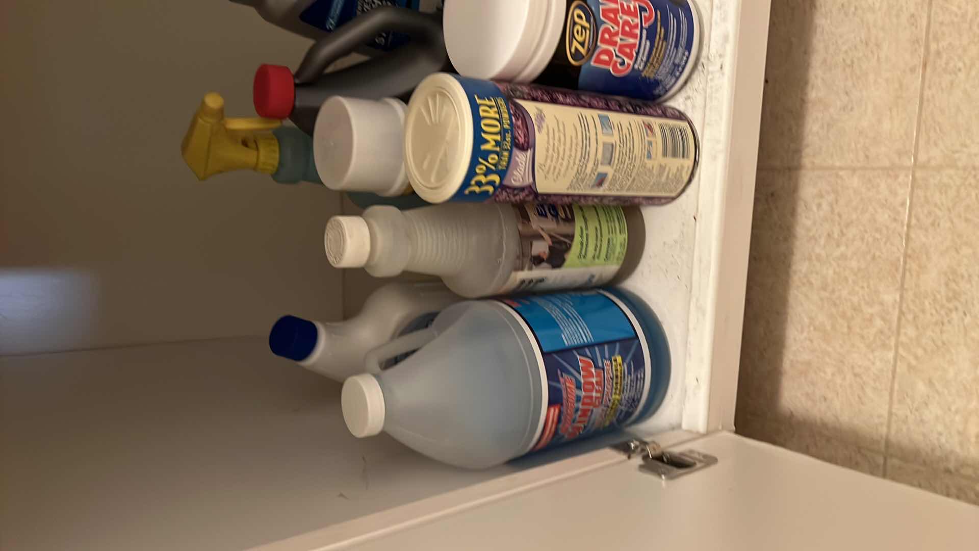 Photo 1 of CONTENTS OF CABINETS-CLEANING SUPPLIES