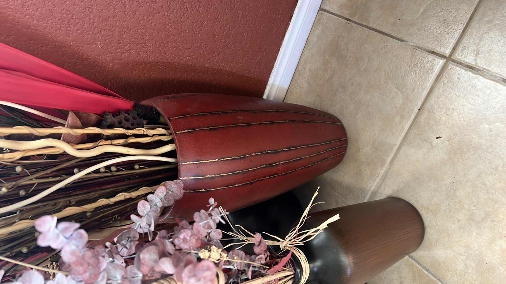 Photo 3 of 4-FAUX DRIED ARRANGEMENTS IN CERAMIC VASES (TALLEST H72&quot;)