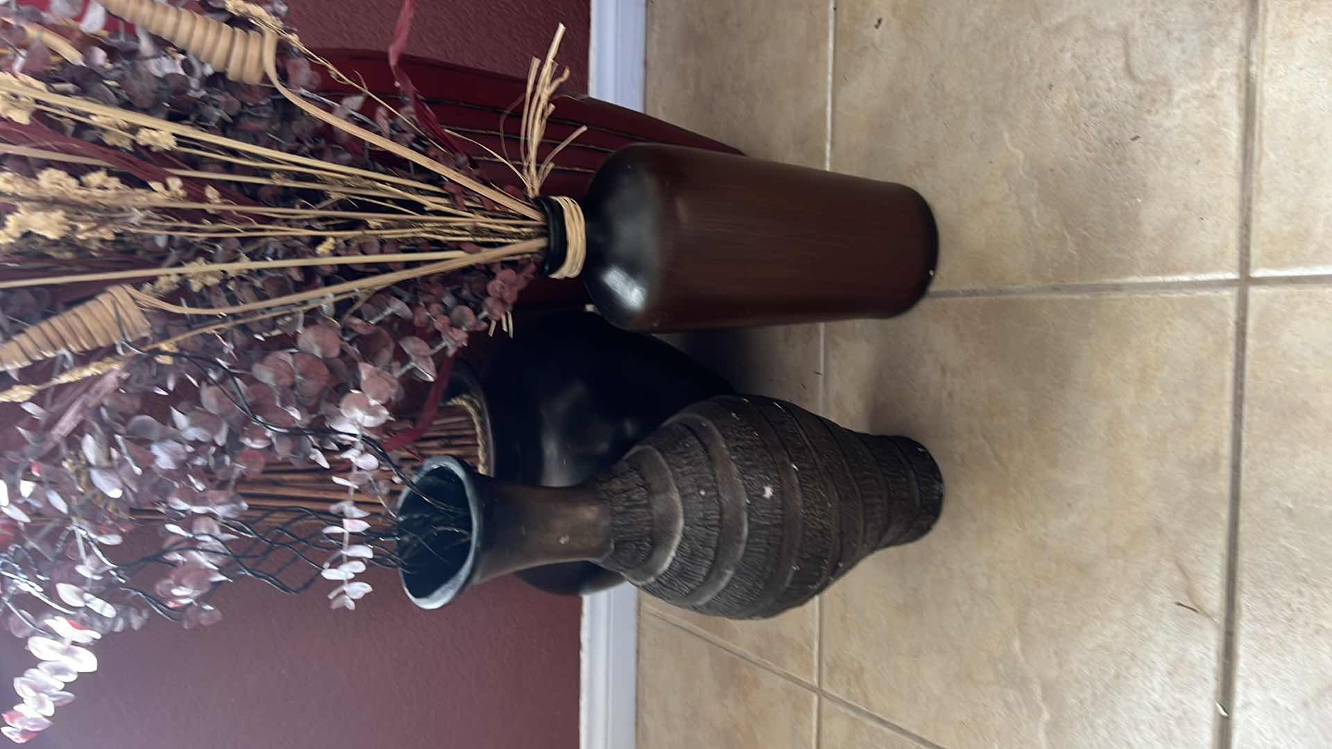 Photo 2 of 4-FAUX DRIED ARRANGEMENTS IN CERAMIC VASES (TALLEST H72&quot;)