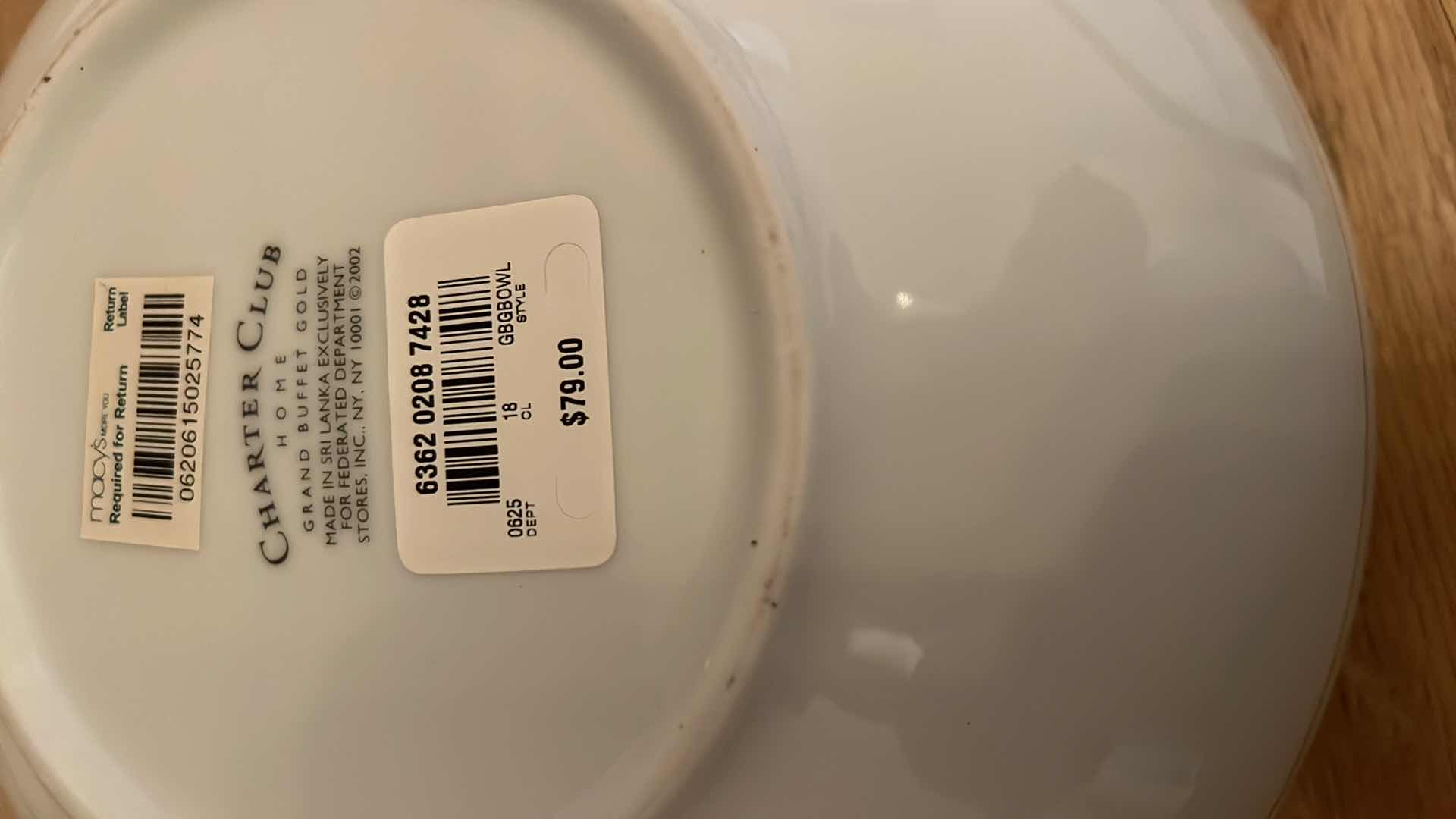 Photo 1 of 8PCS-CHARTER CLUB "GRAND BUFFET GOLD" CHINA SERVE WARE