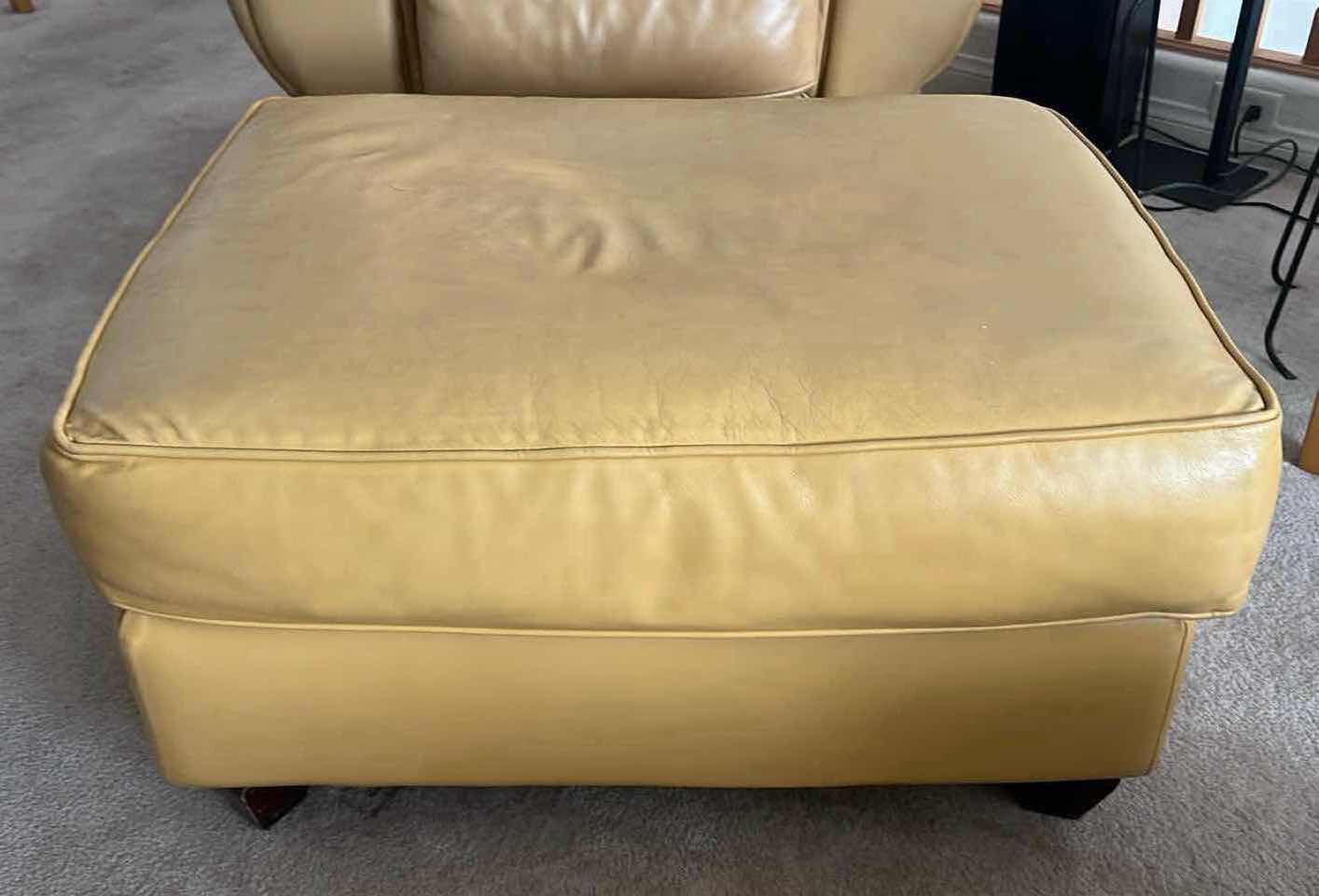 Photo 1 of SEALY SANDALWOOD LEATHER OTTOMAN 35" x 27" H18"
