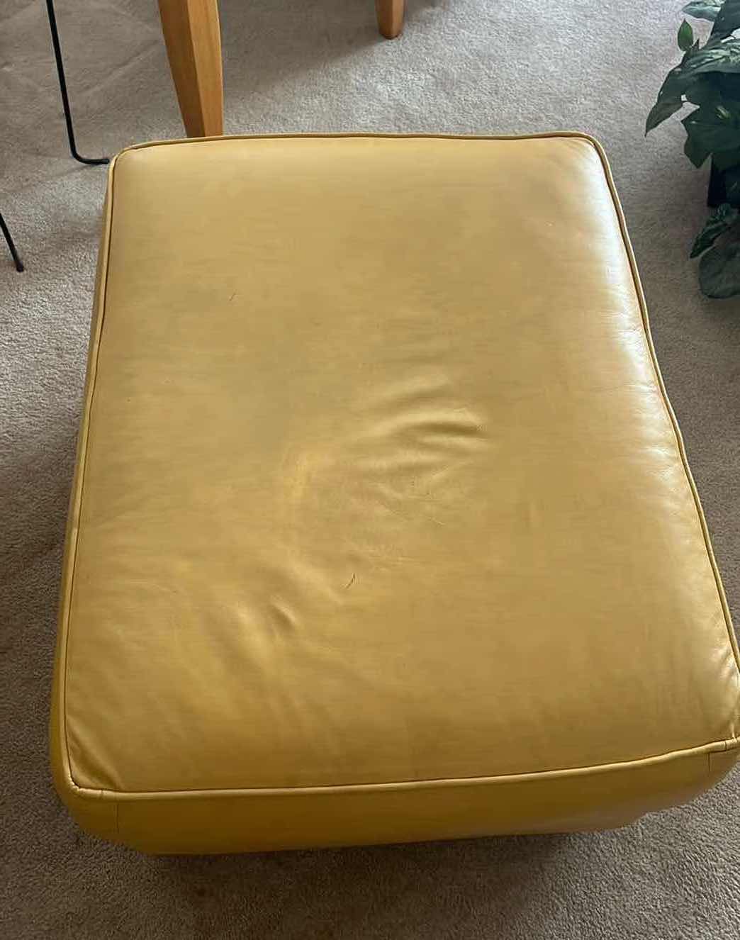 Photo 1 of SEALY SANDALWOOD LEATHER OTTOMAN 35" x 27" H18"