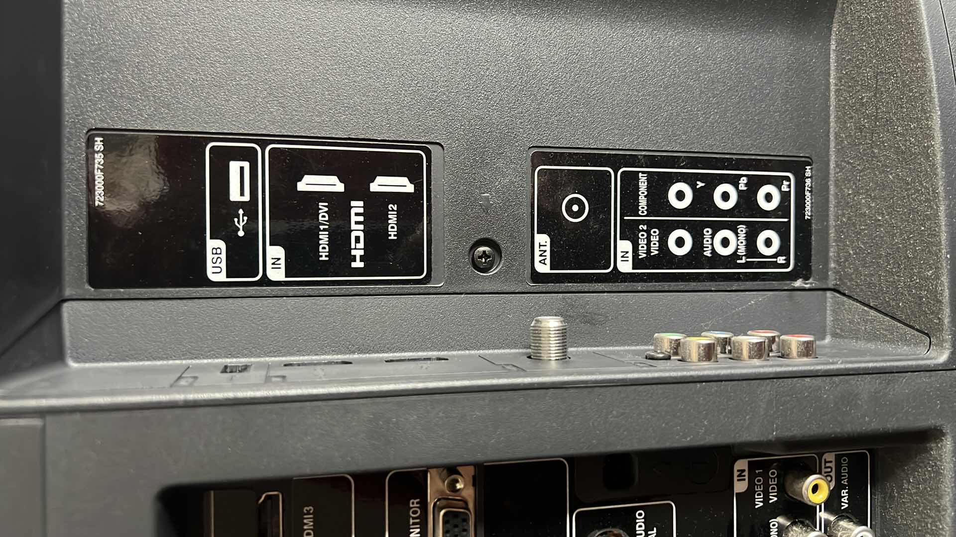 Photo 1 of 40" HITACHI TV W REMOTE ON SMOKED GLASS SWIVEL ARM ENTERTAINMENT CENTER