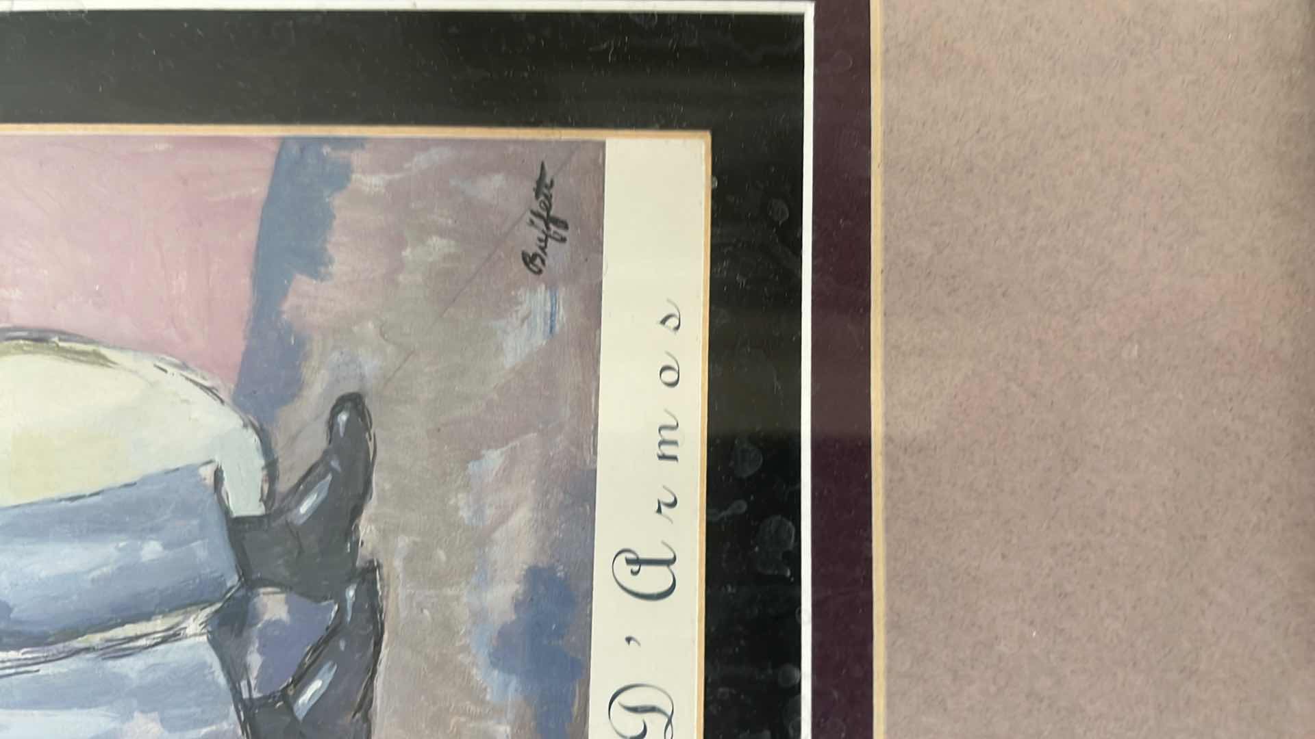 Photo 1 of BLACK FRAMED "MUSICIANS" WILLIAM BUFFET ARTWORK 24" X 22"