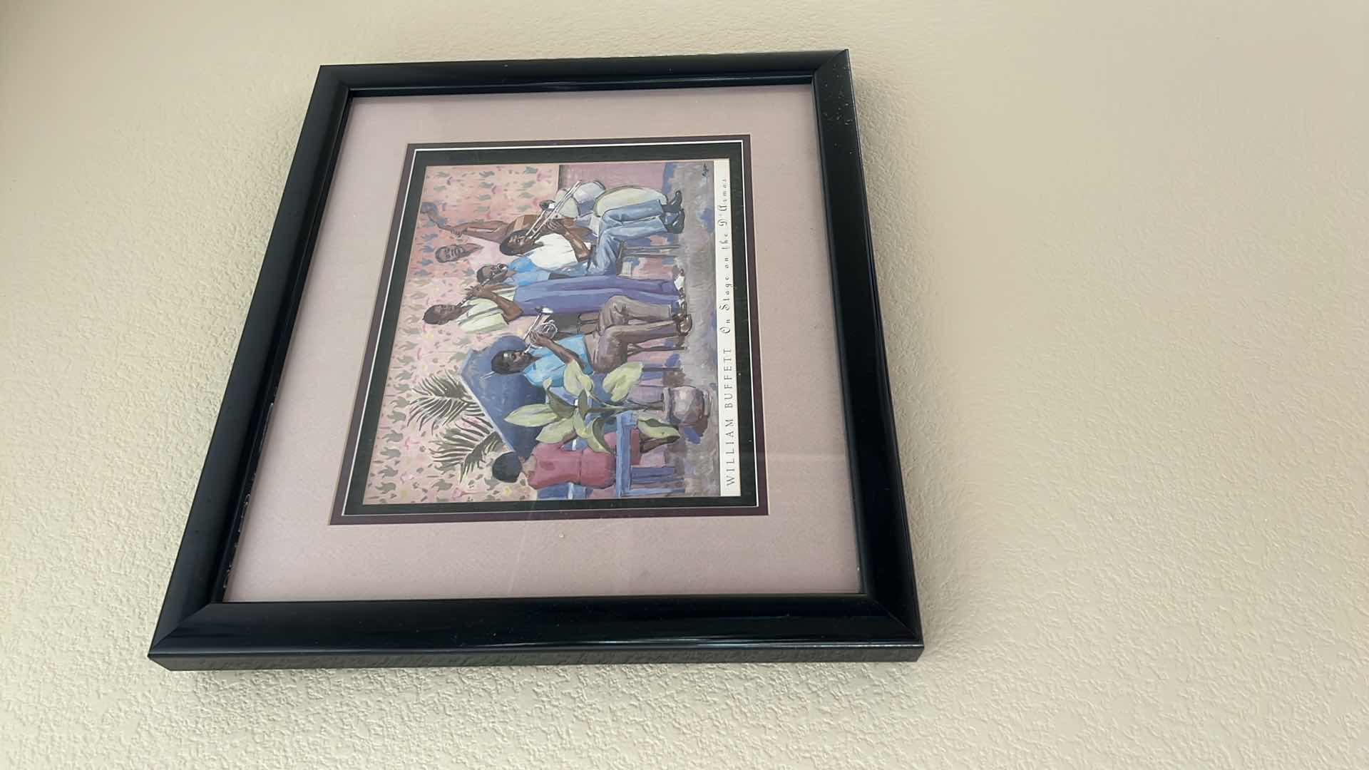 Photo 1 of BLACK FRAMED "MUSICIANS" WILLIAM BUFFET ARTWORK 24" X 22"