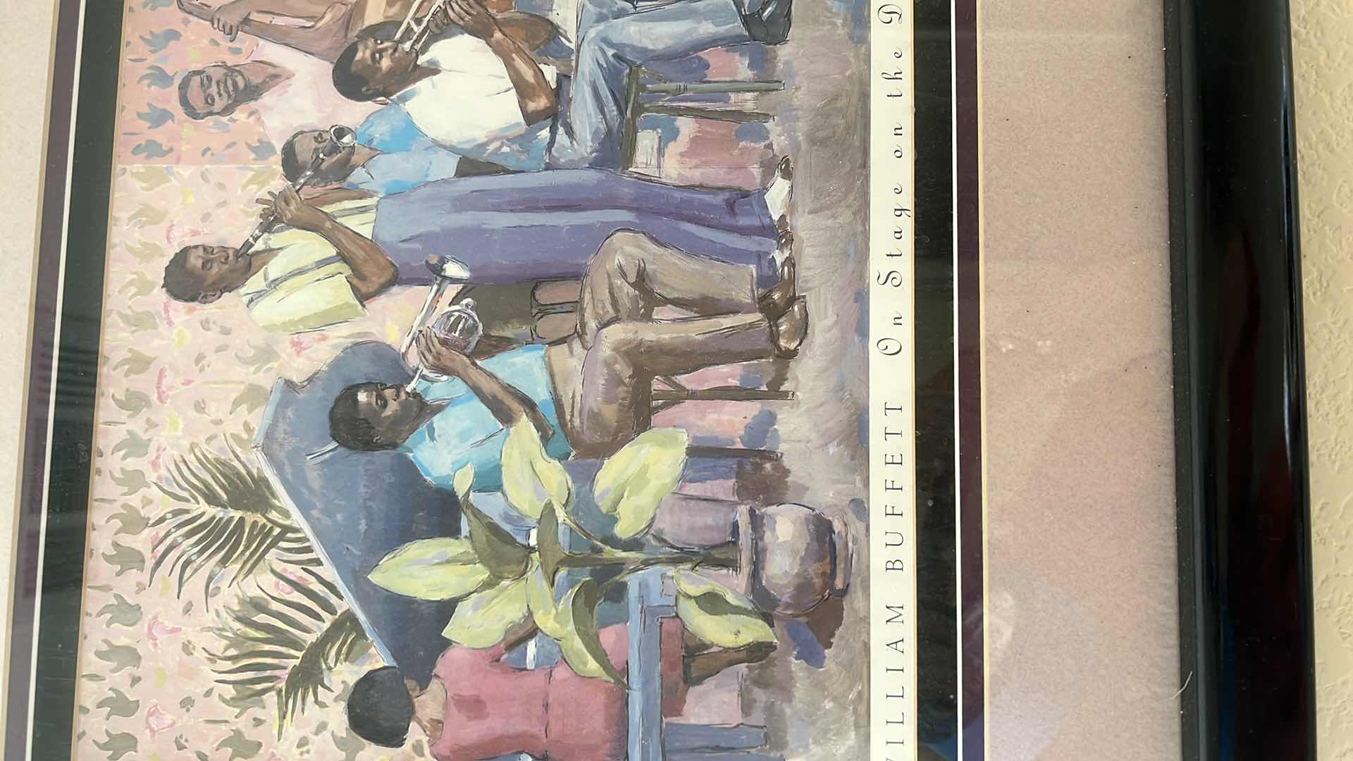 Photo 1 of BLACK FRAMED "MUSICIANS" WILLIAM BUFFET ARTWORK 24" X 22"