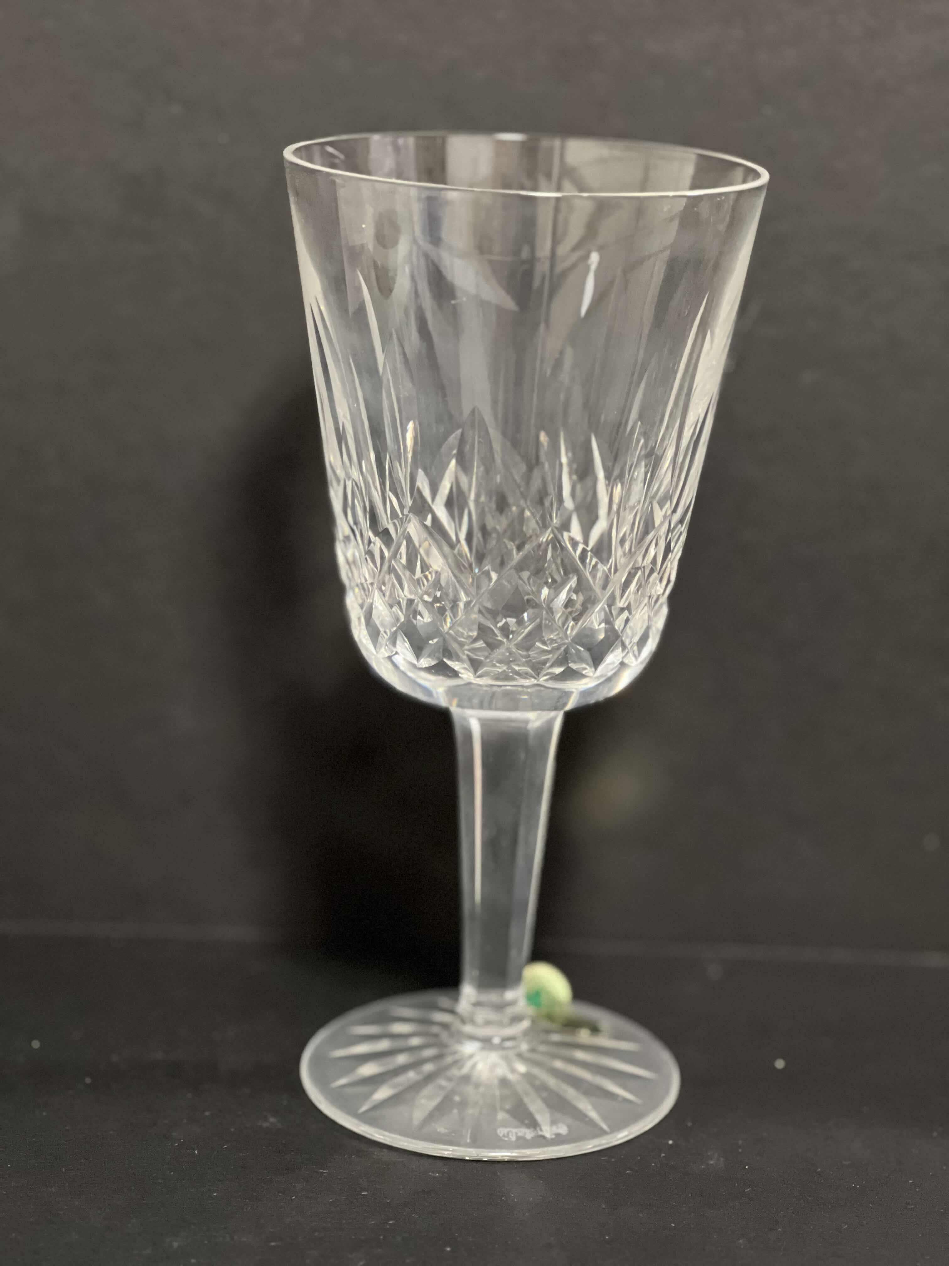 Photo 1 of 4-VINTAGE CRYSTAL WATERFORD LISMORE STEMWARE. CLARET WINE GLASSES. 7"H