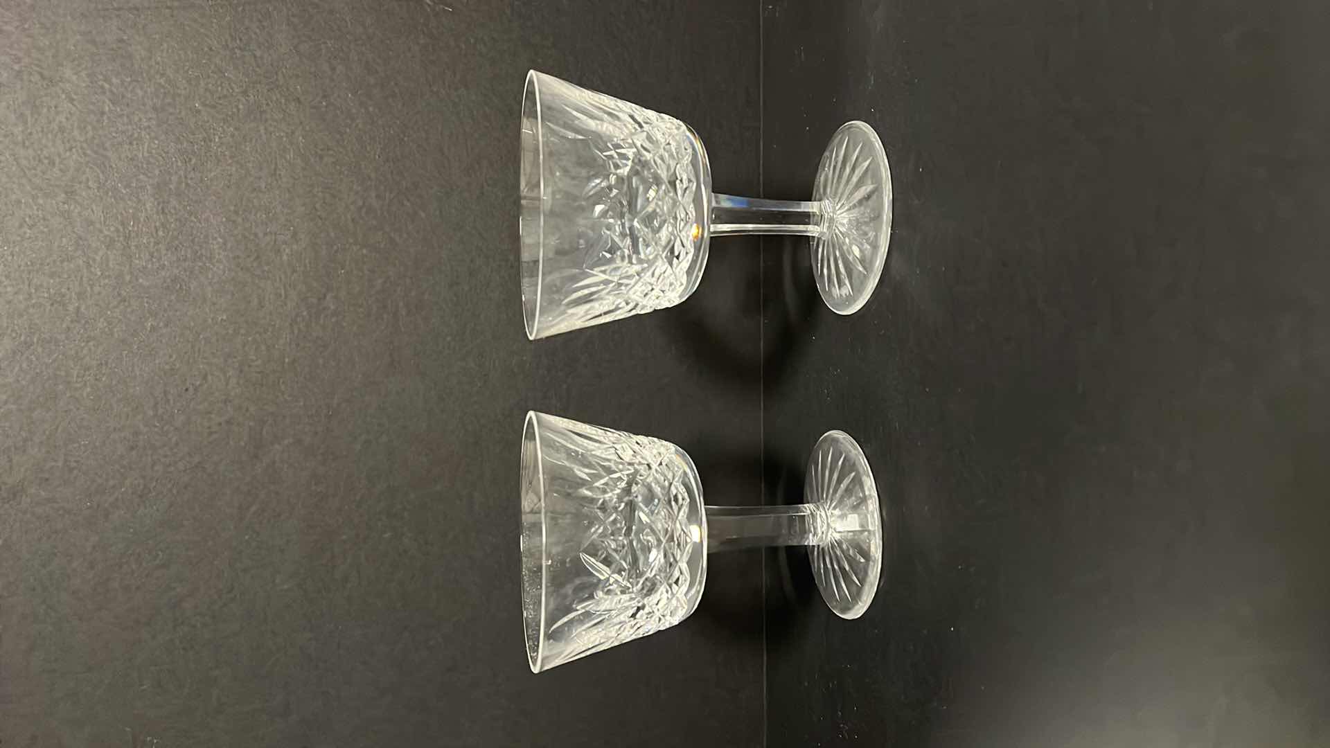 Photo 1 of 2- VINTAGE WATERFORD LISMORE STEMWARE. SET OF 2  MARTINI COCKTAIL GLASSES.4.1"H