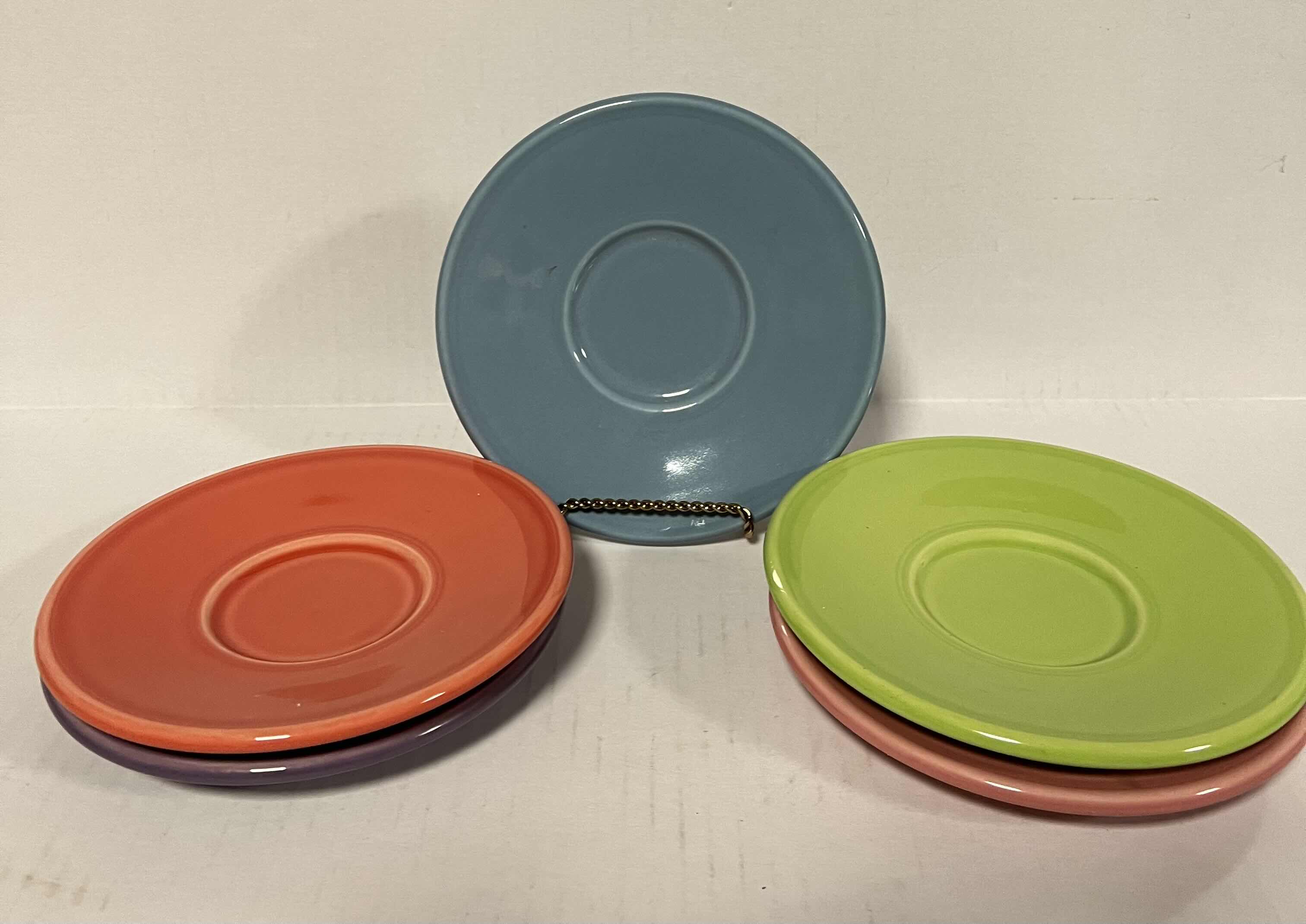 Photo 1 of 5-HOMER LAUGHLIN 6.8” BREAD PLATES ASSORTED COLORS.