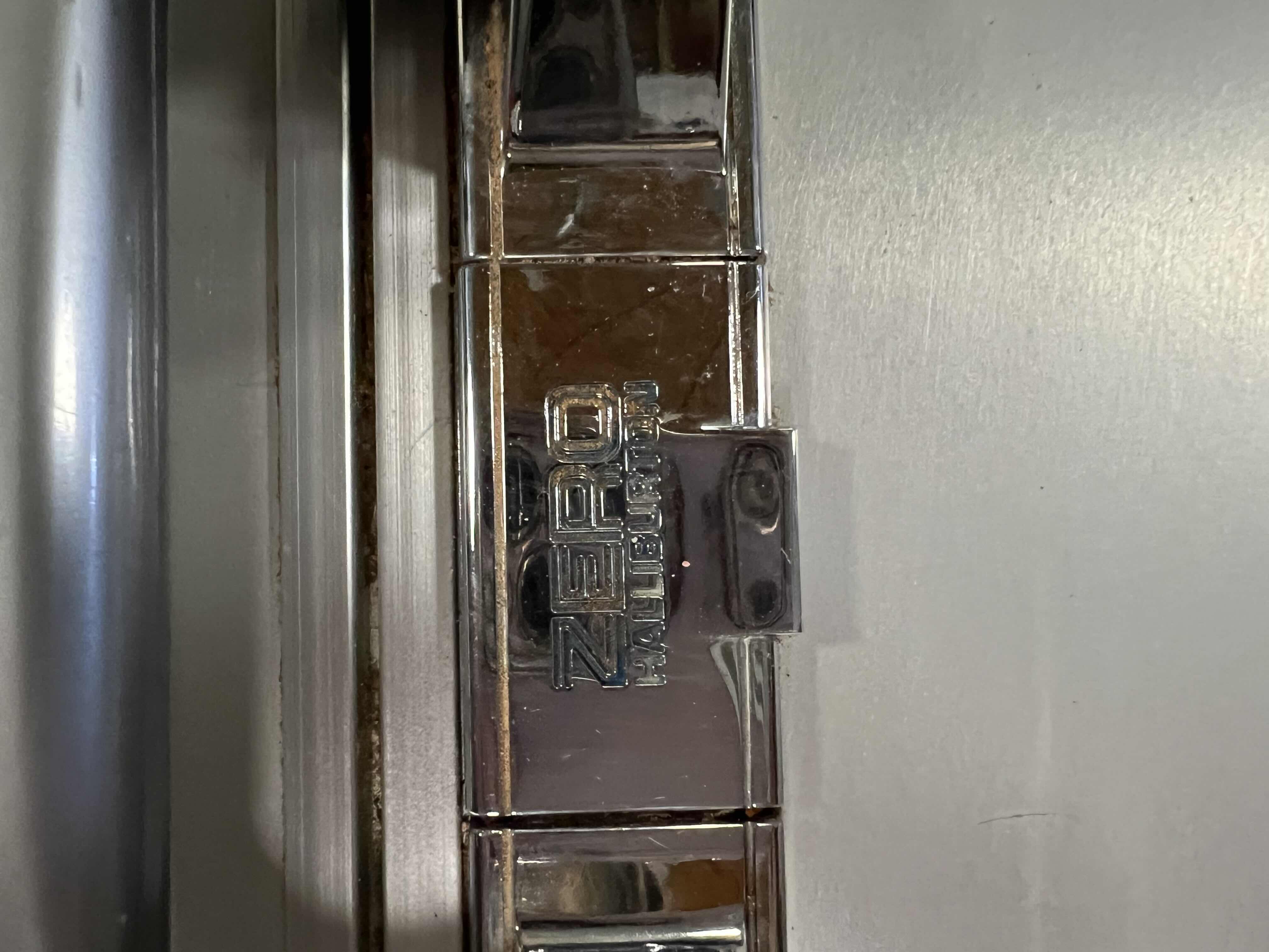 Photo 1 of LARGE VINTAGE ZERO HALIBURTON SUITCASE. SILVER. 2.91cuft.  INCLUDES HANGERS, HANGING BAG AND STAND.