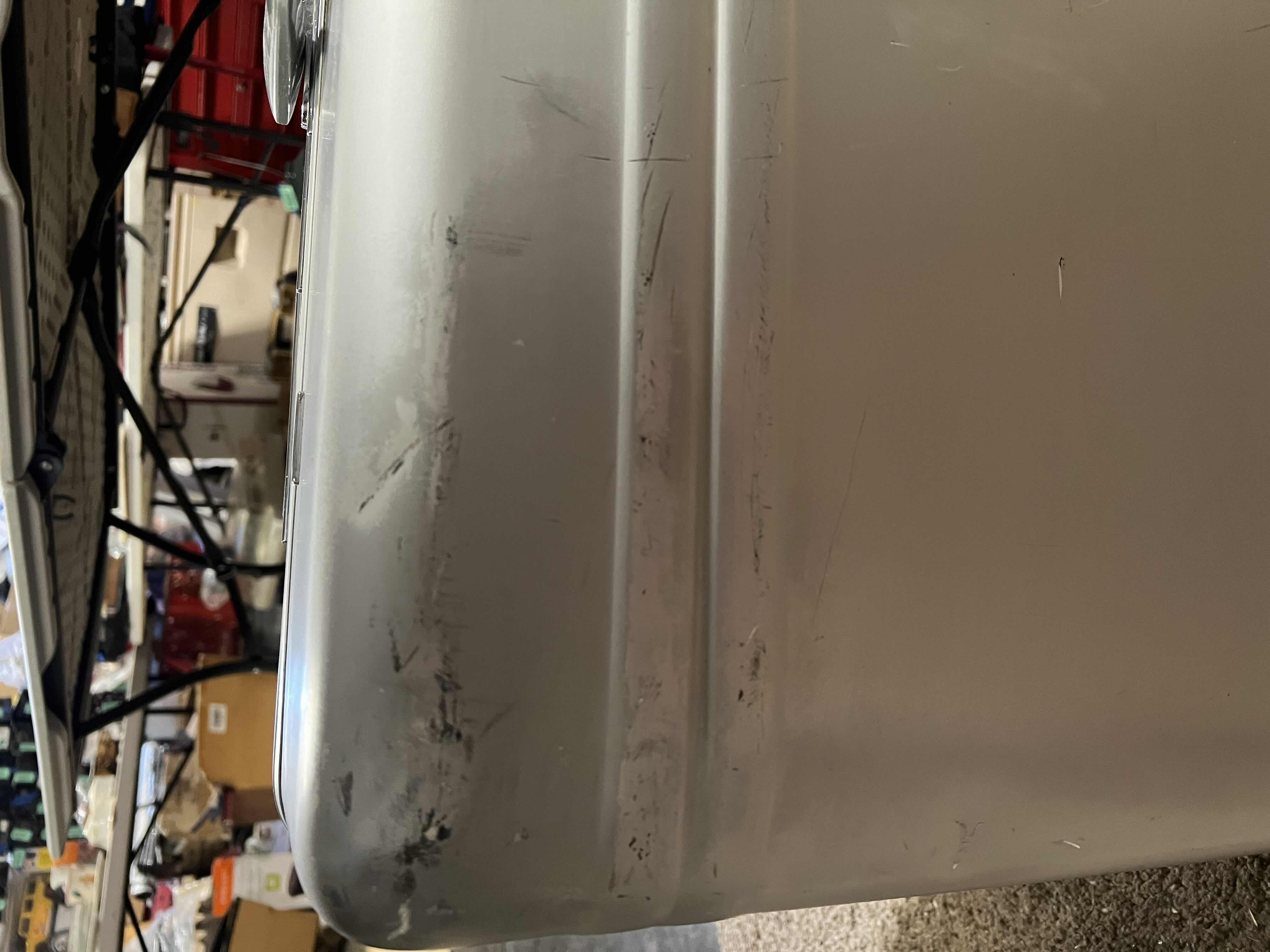 Photo 1 of LARGE VINTAGE ZERO HALIBURTON SUITCASE. SILVER. 2.91cuft.  INCLUDES HANGERS, HANGING BAG AND STAND.