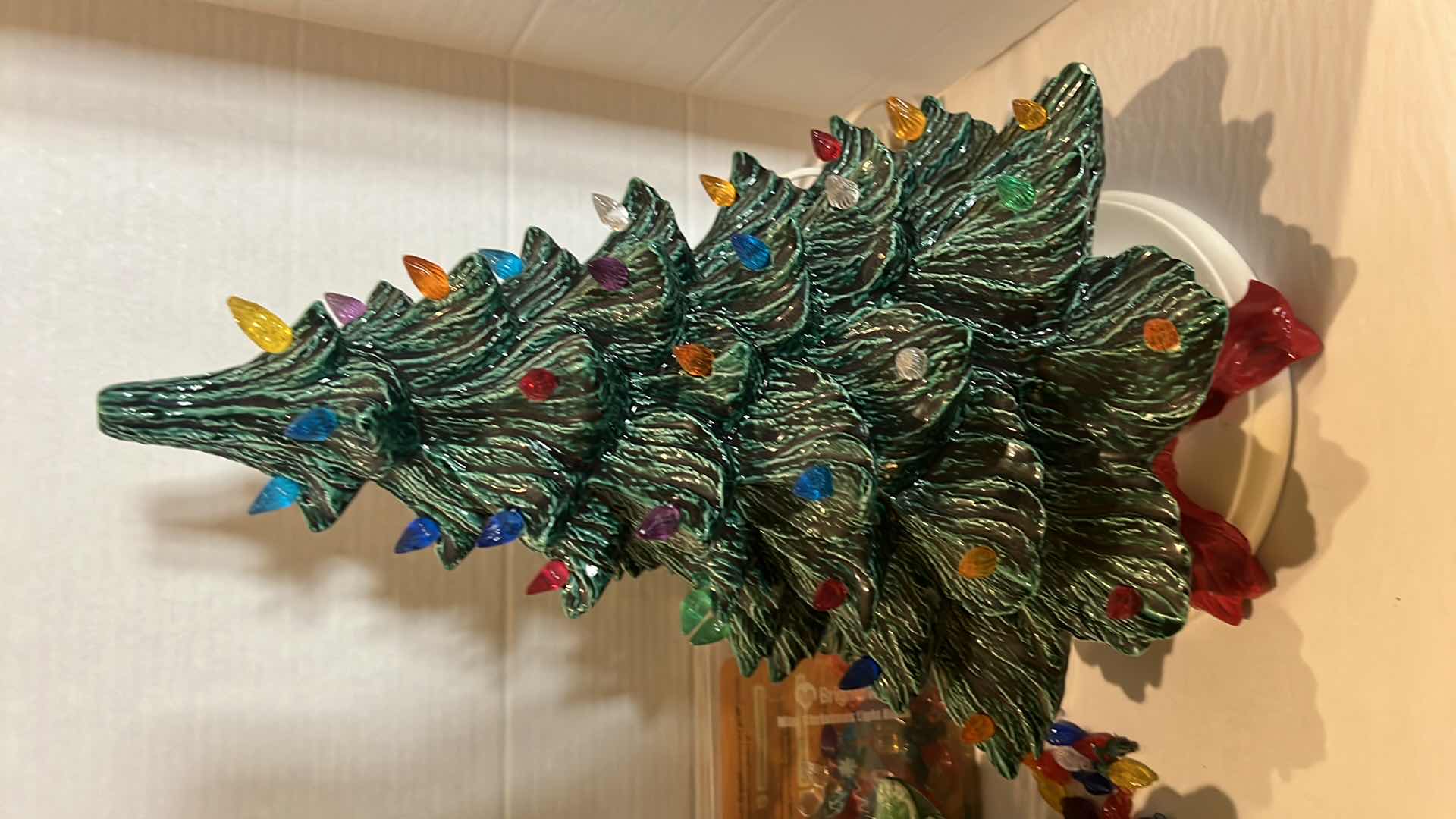 Photo 1 of 2-CERAMIC CHRISTMAS TREES W LIGHTS W11" H16"