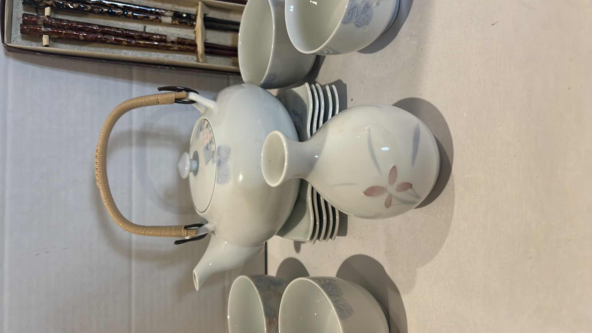 Photo 1 of 11 PCS-JAPANESE TEA SET, VINTAGE CHOPPED STICKS