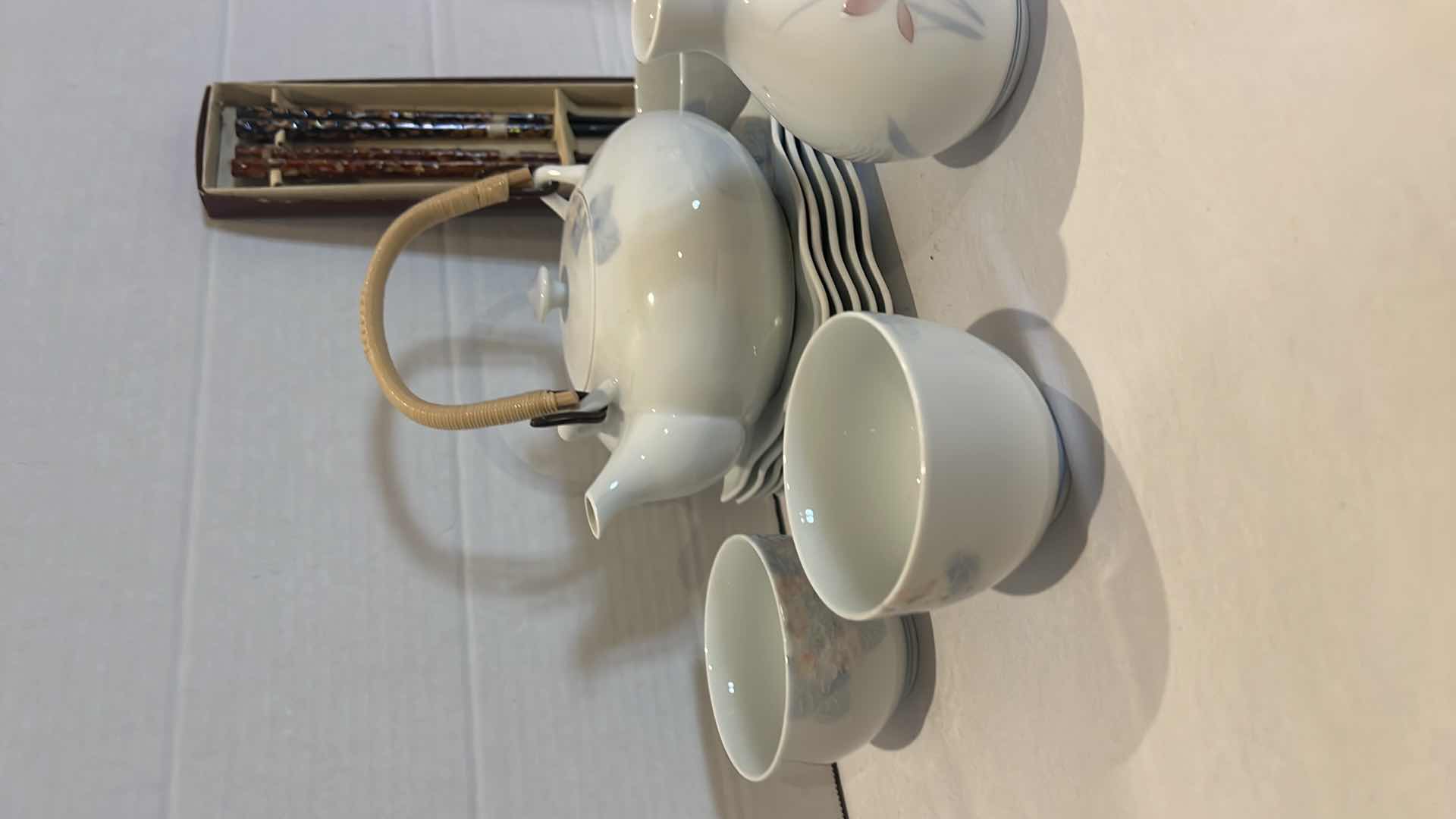 Photo 1 of 11 PCS-JAPANESE TEA SET, VINTAGE CHOPPED STICKS