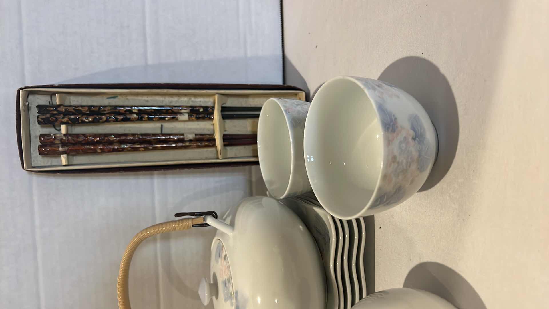 Photo 1 of 11 PCS-JAPANESE TEA SET, VINTAGE CHOPPED STICKS