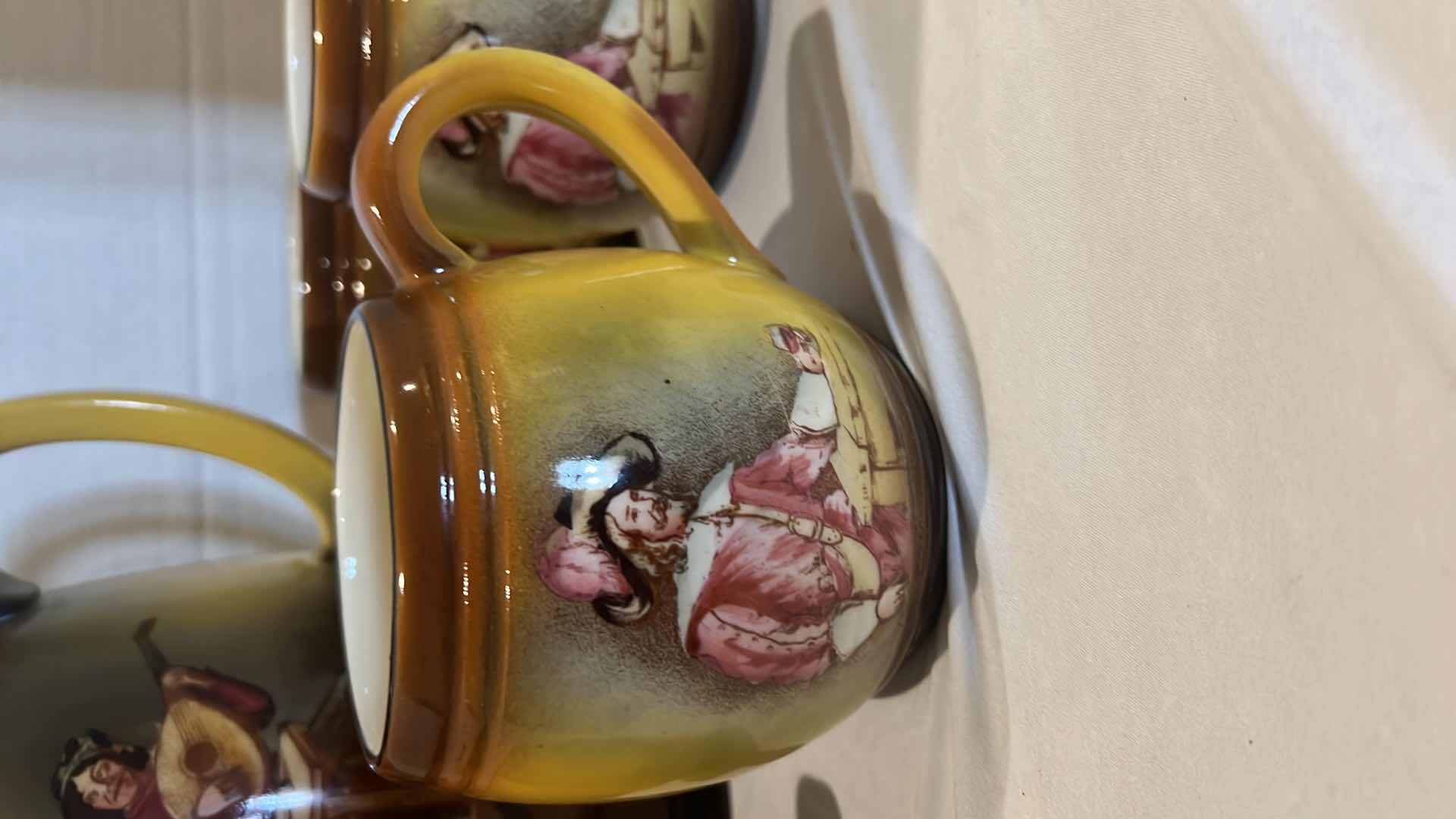 View 2 of 7 PCS-ERPHILA ART POTTERY PITCHER & 6-MUGS FROM CZECH SLAVAKIA