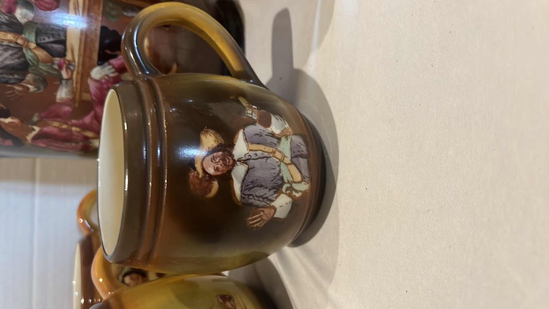 View 3 of 7 PCS-ERPHILA ART POTTERY PITCHER & 6-MUGS FROM CZECH SLAVAKIA