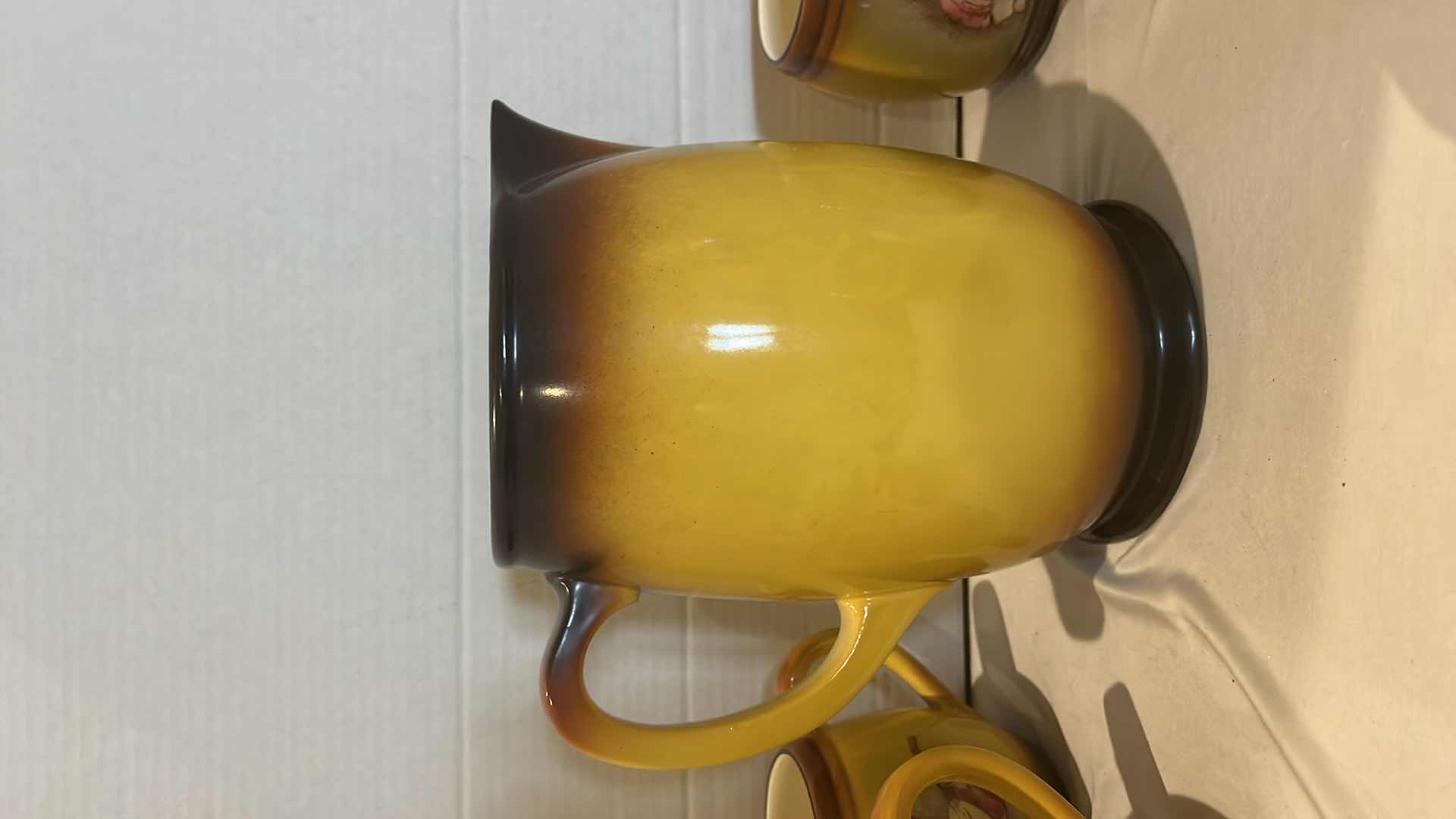 View 6 of 7 PCS-ERPHILA ART POTTERY PITCHER & 6-MUGS FROM CZECH SLAVAKIA