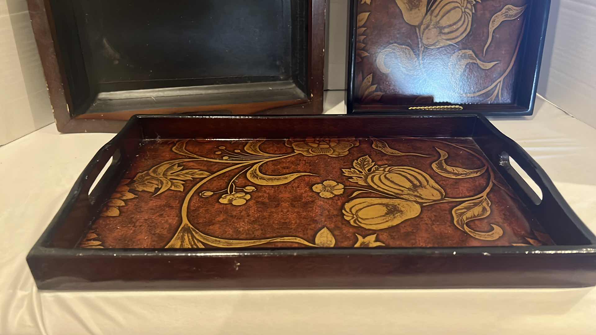 Photo 1 of 3-WOOD SERVING TRAYS