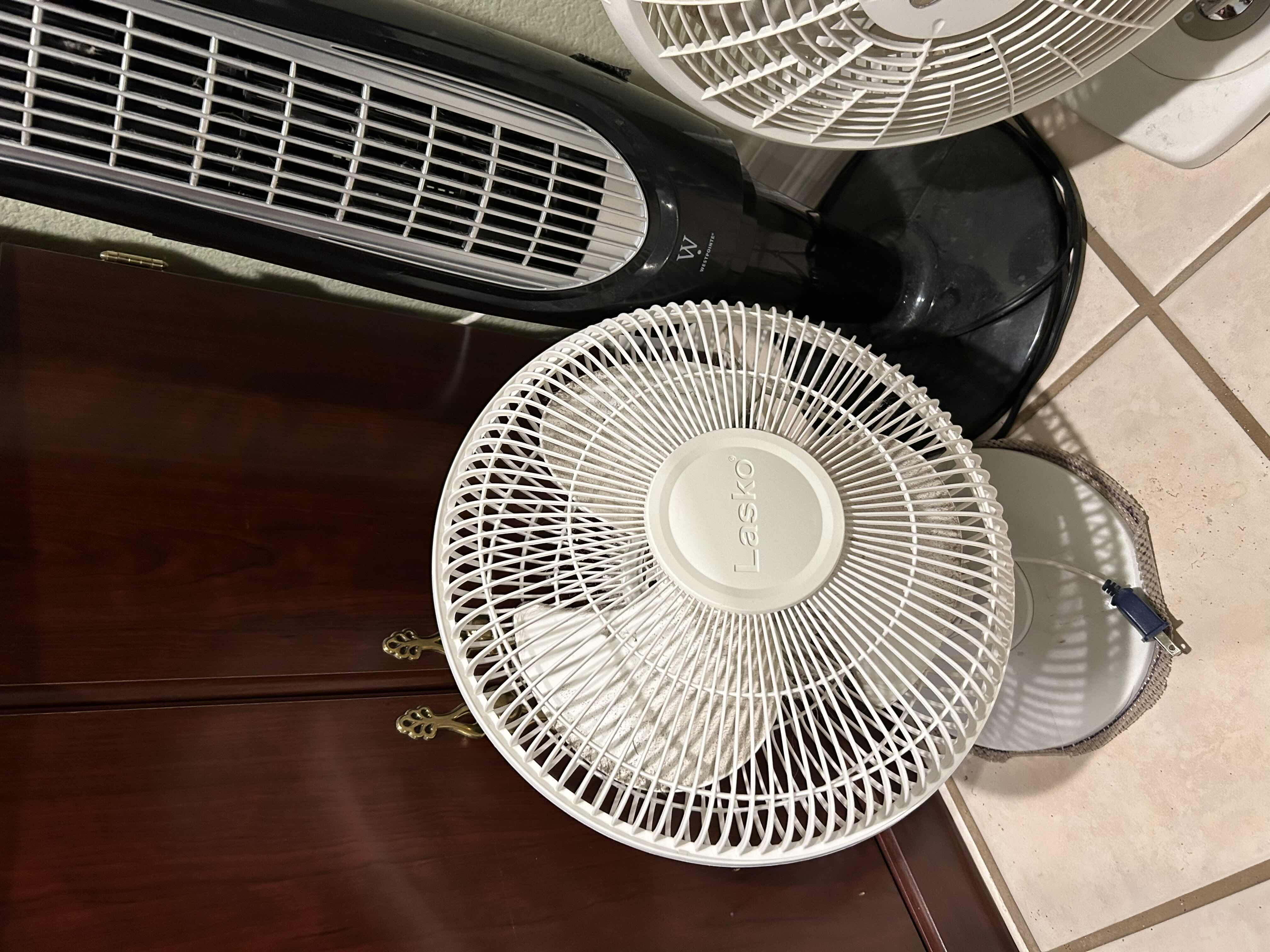 Photo 1 of 2-17”  LASKO OSCILLATING FANS AND  1 WEAT POINT OSCILLATING 39” FAN