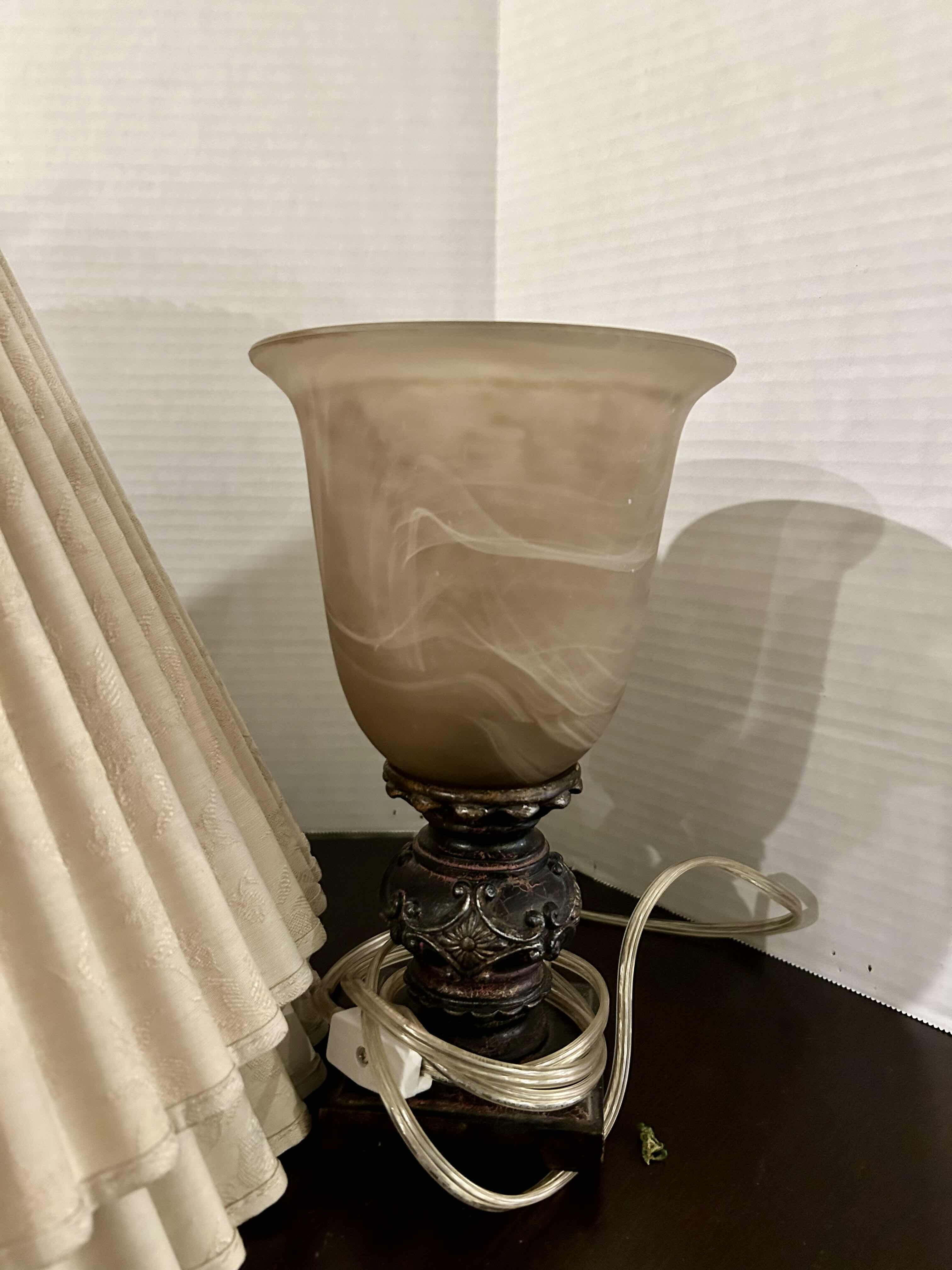 Photo 1 of 2- 10”  TABLE LAMPS AND TWO 13”LAMPSHADES